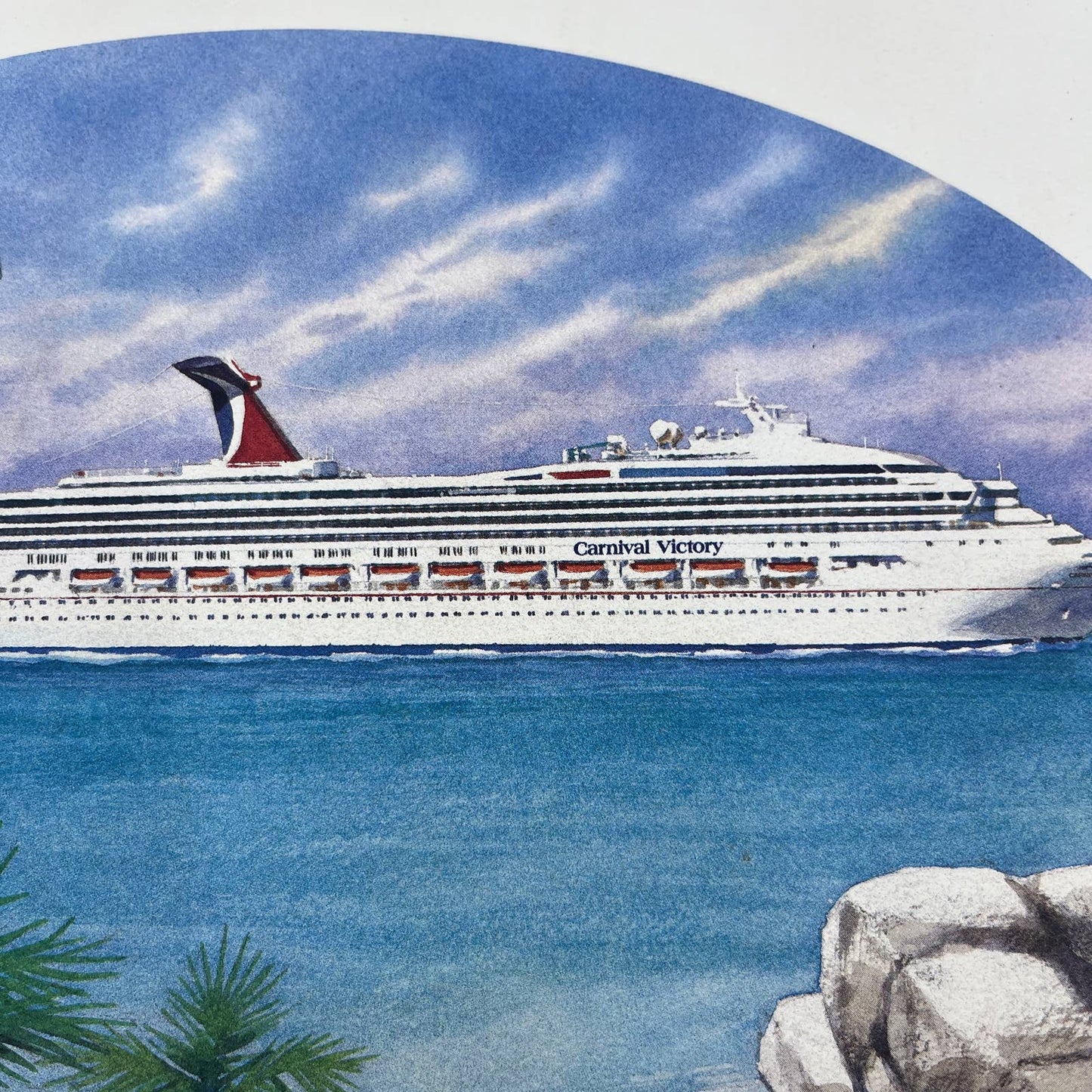 Vintage Carnival Victory Cruise Ship Memento Collectible Print 11x14" FL5