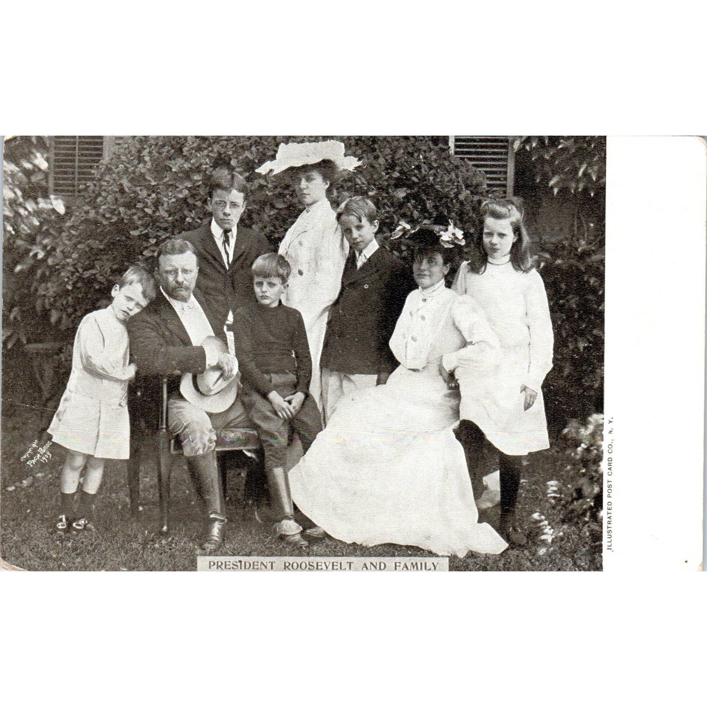 President Theodore Roosevelt and Family c1905 Original Postcard TK1-22