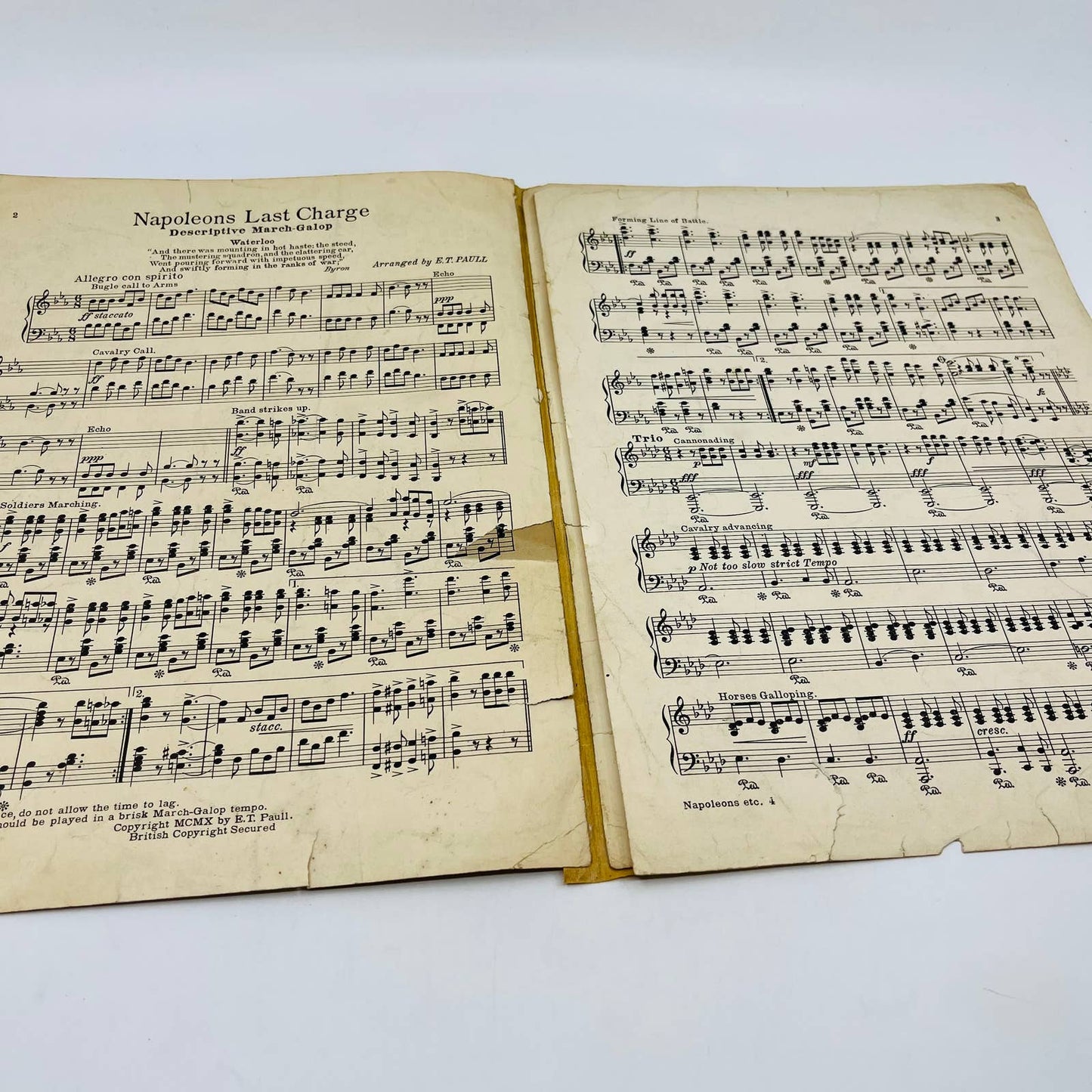 1910 Napoleon’s Last Charge Edwin Ellis ET Paul Sheet Music