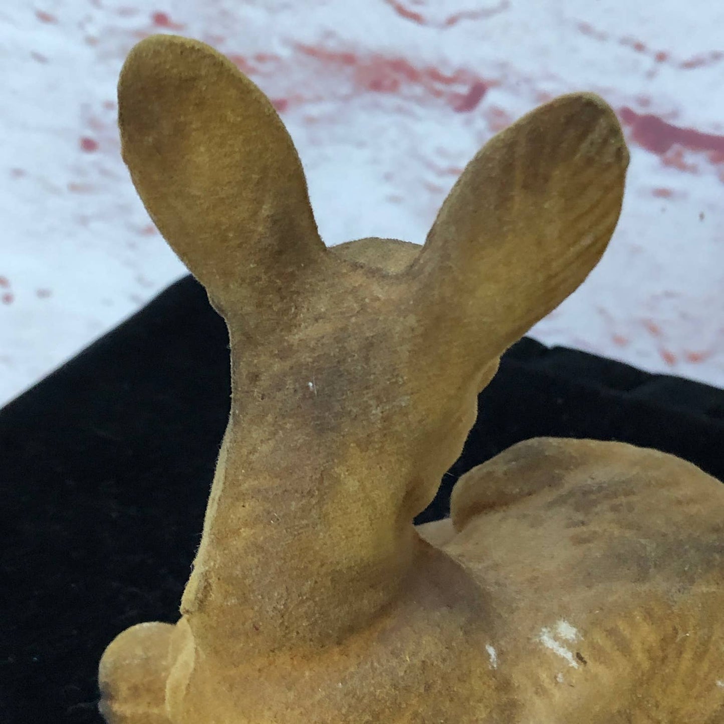Vintage Felt Velvet Celluloid Toy Flocked Deer 5 x 5 Set of 2 TG8-2