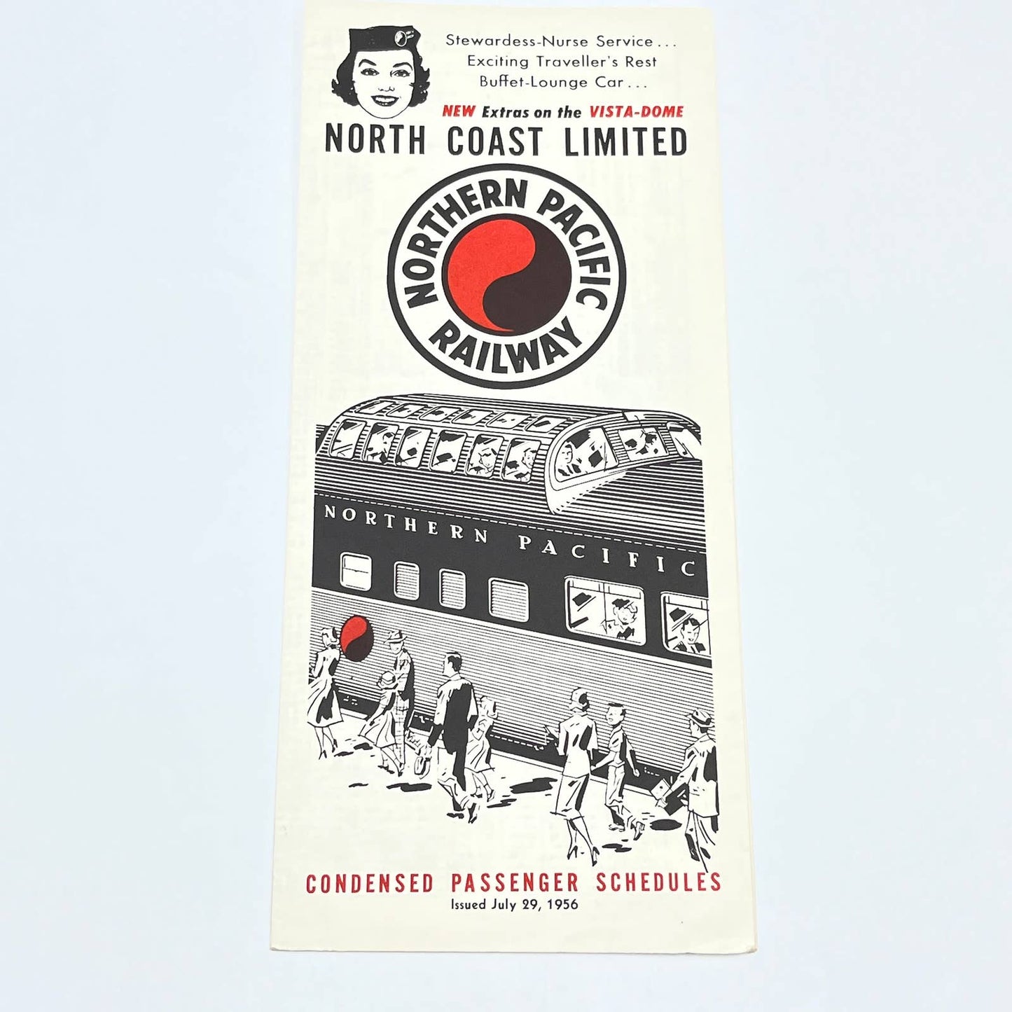 1956 Northern Pacific Railroad Railway North Coast Limited Timetable AC1