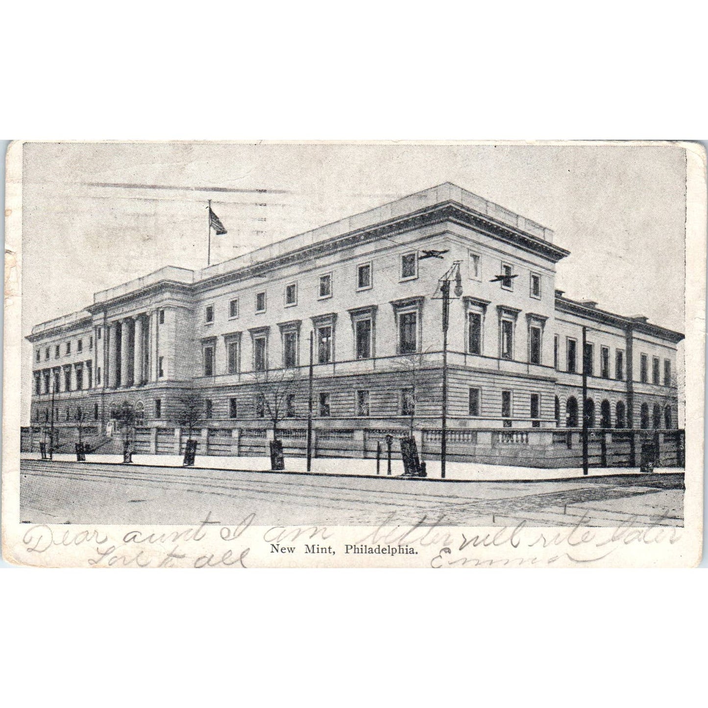 1906 Postcard Photo RPPC of the New Mint in Philadelphia PA TI1-1