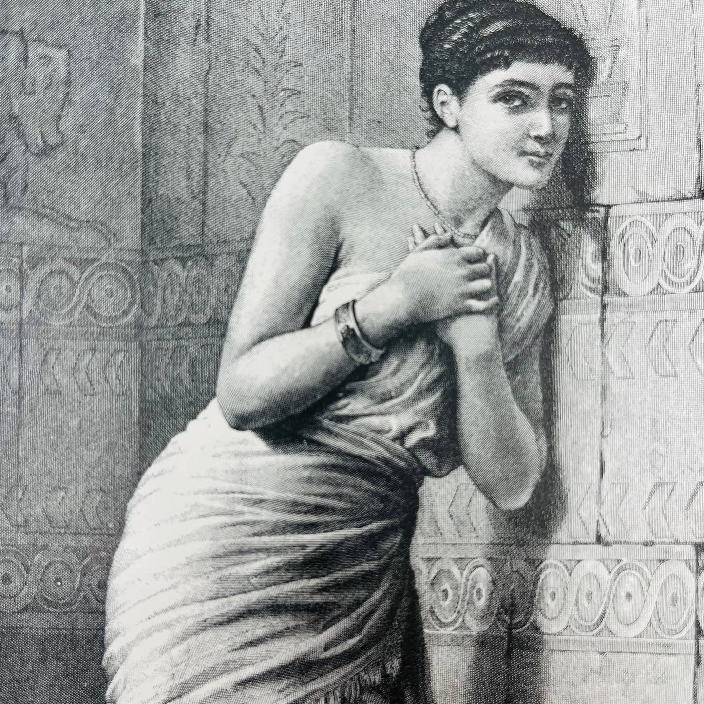 1880s Victorian Art Print Engraving THISBE E. Long