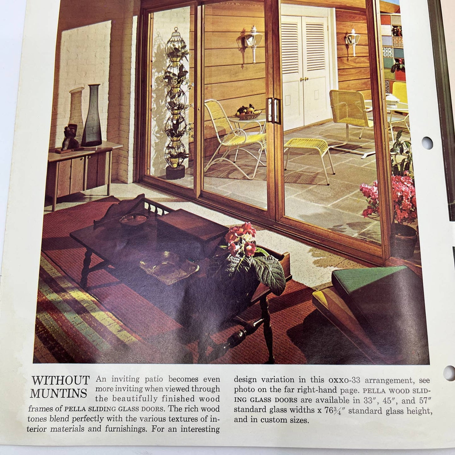 1950s Pella Wood Sliding Glass Doors Fold Out Brochure & Cover Letter TH7