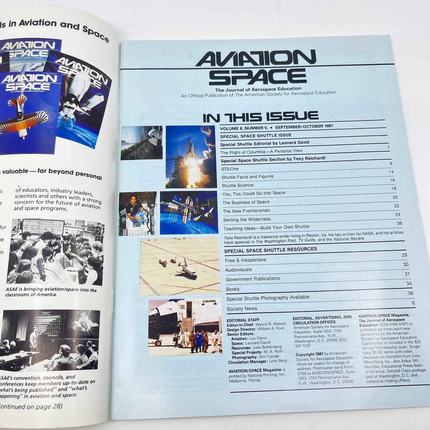 1981 Sep/Oct Aviation Space Magazine Special Space Shuttle Issue TF7