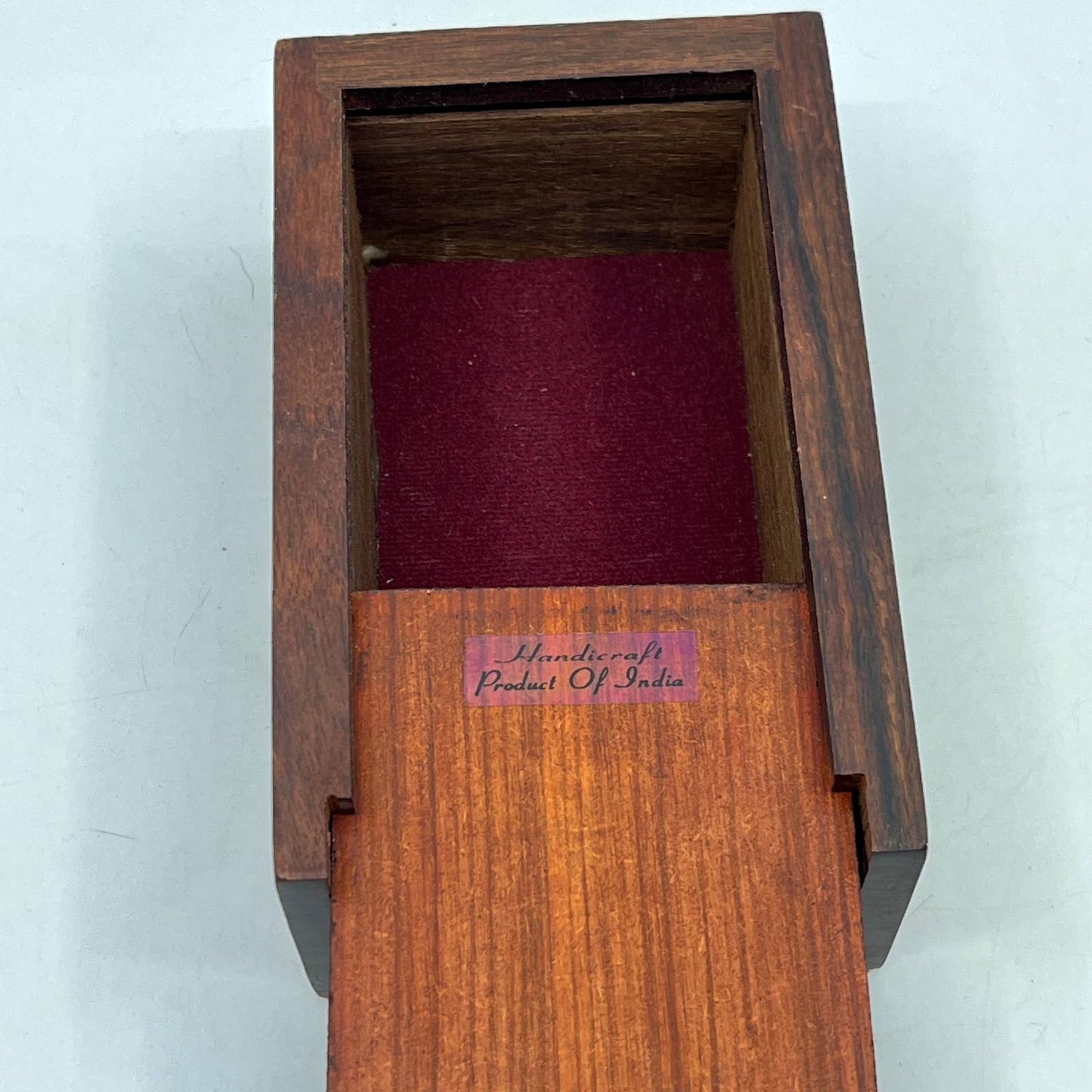 Vintage Carved Floral Wood Urn Hidden Compartment Box ~5x3" TH7