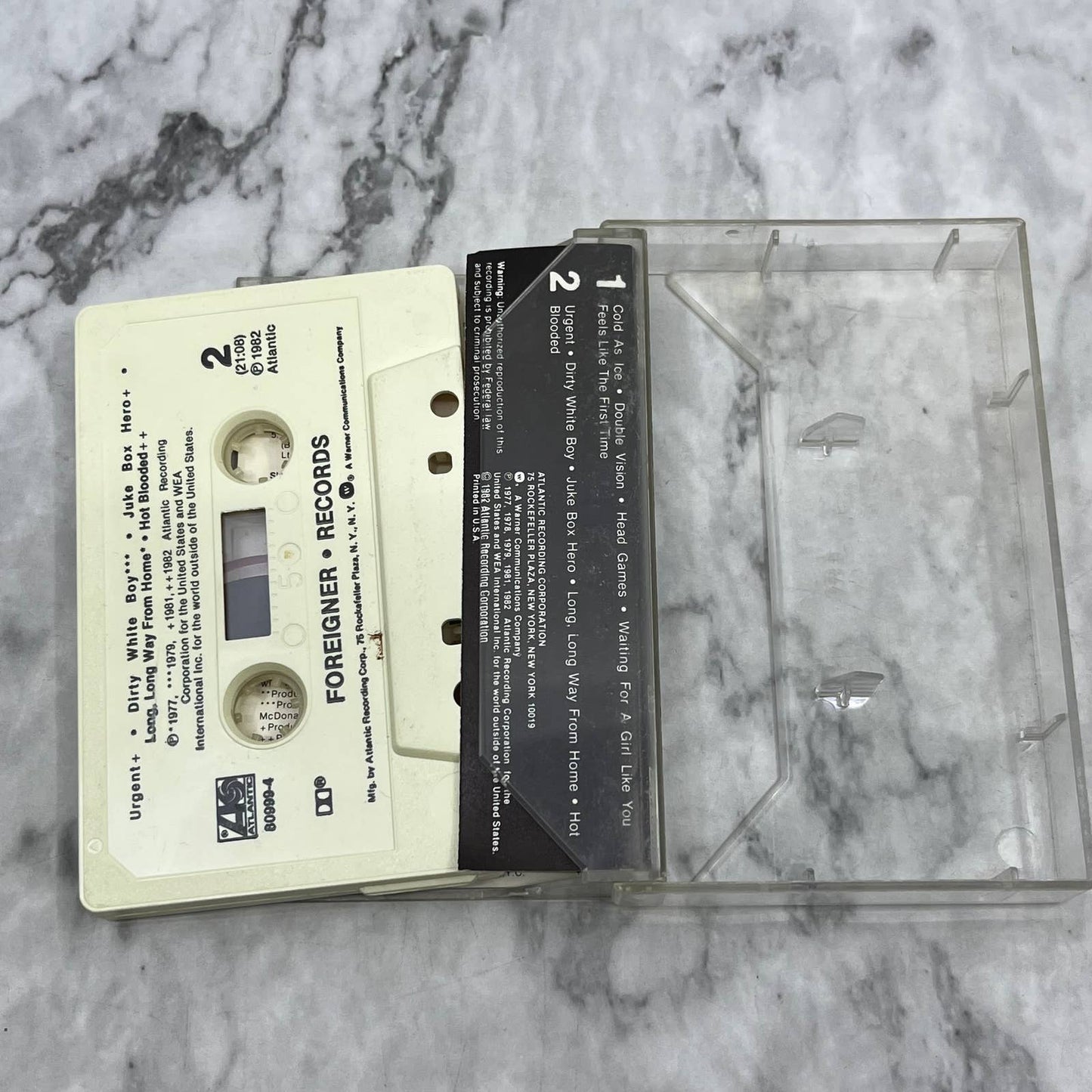 Foreigner Records- Atlantic Greatest Hits 1982 Cassette Tape TI1-38