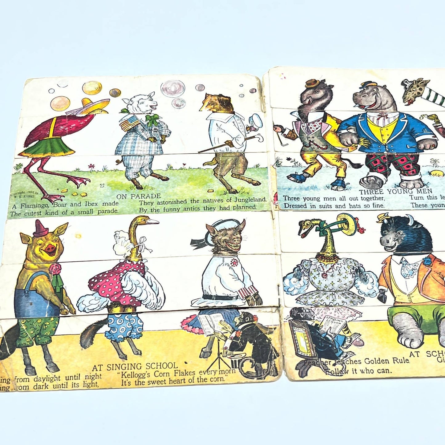 1909 Kellogg's Funny Jungleland Moving Pictures Children's Booklet Premium TG6