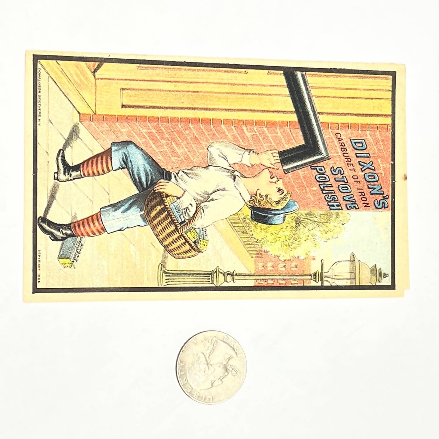 1880s Victorian Jersey City Nj Folding Trade Card ~ Dixon's Stove Polish AB6