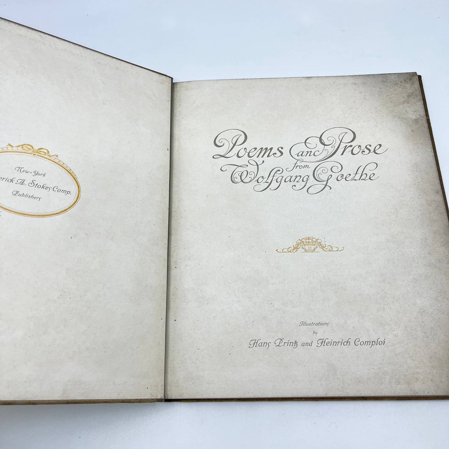 1880s Poems and Prose from Wolfgang Goethe Printed in Vienna Illustrated TF2