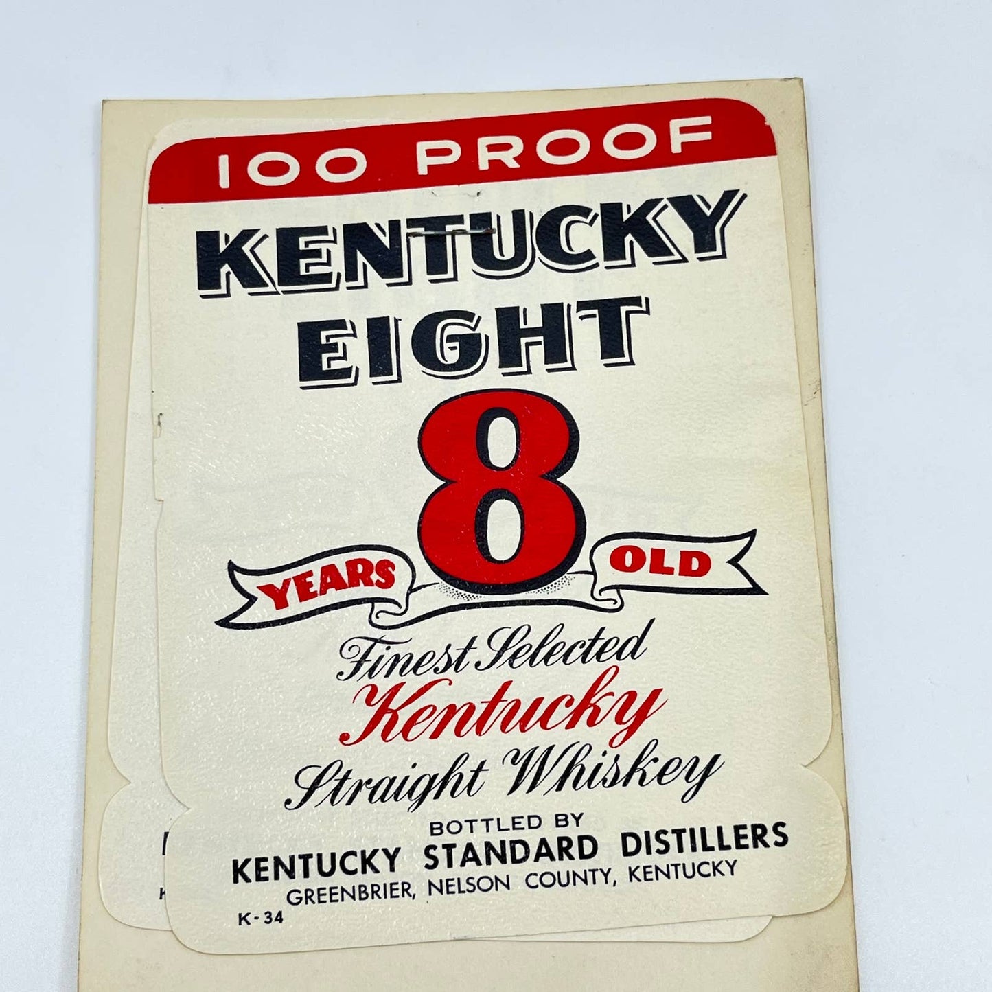 Kentucky Eight Whiskey Label Set of 3 Kentucky Standard Distillers Greenbrier