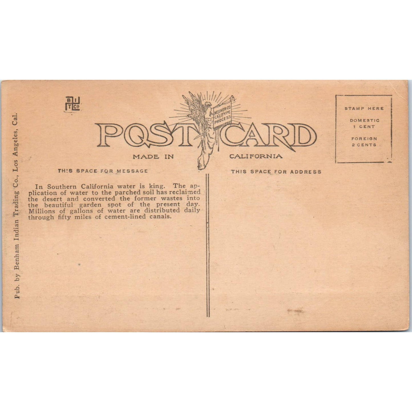 Irrigation Canal in California c1910 Original Postcard TK1-P1