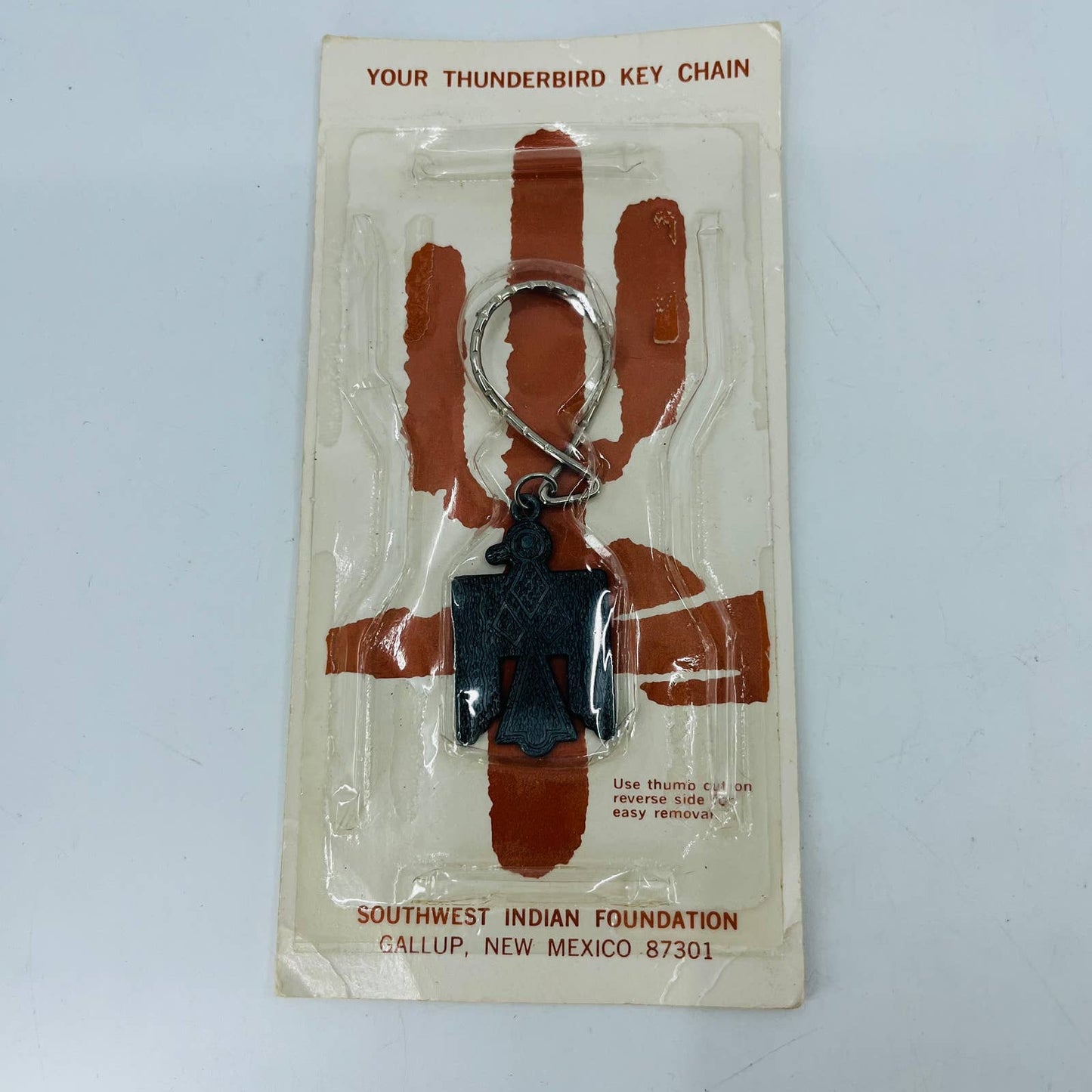 Vintage NOS Southwest Native American Thunderbird Keychain Gallup New Mexico SB1