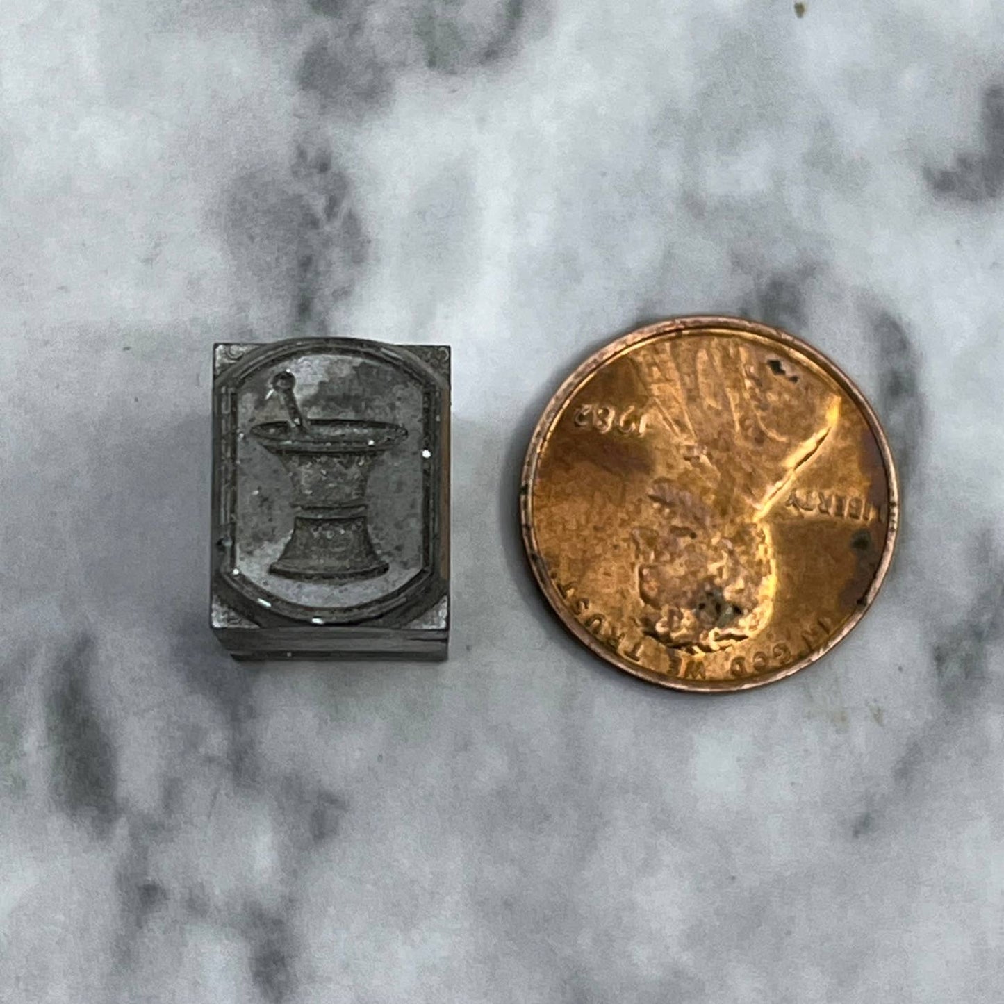 Vintage Printing Letterpress Printers Block Plate Drug Store Pharmacy Logo TJ510