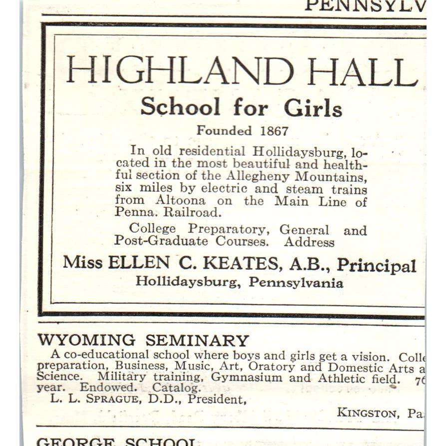 Deerfield Academy Deerfield Mass. - 1921 Original Ad TJ7-S
