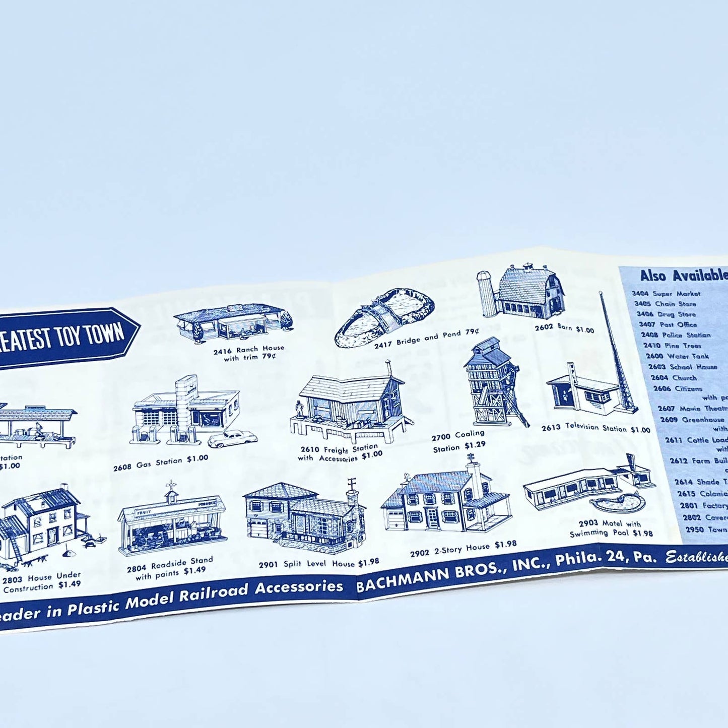 1950s Plasticville USA Ho Trains Accessory Model Railroad Leaflet AC1