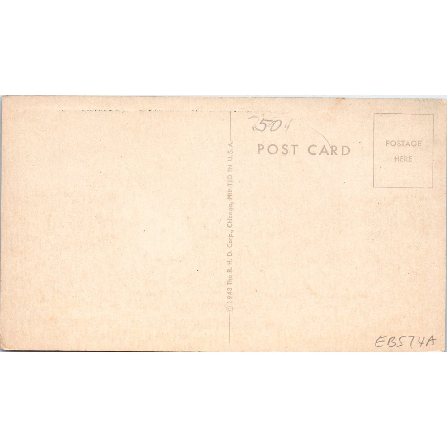 1943 WW2 R.H.D. Corp U.S. Army Comic Original Postcard P1-13-3