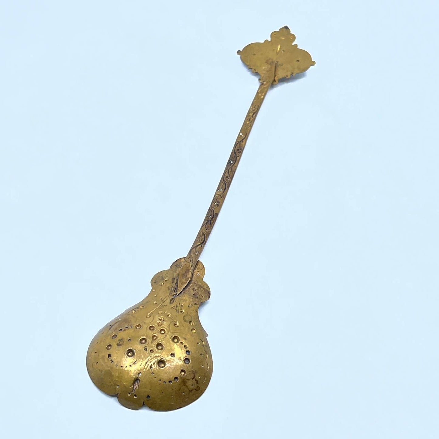 1880's Antique French Champleve Brass & Enamel Gilted Decoratve 7.5" Spoon SD6