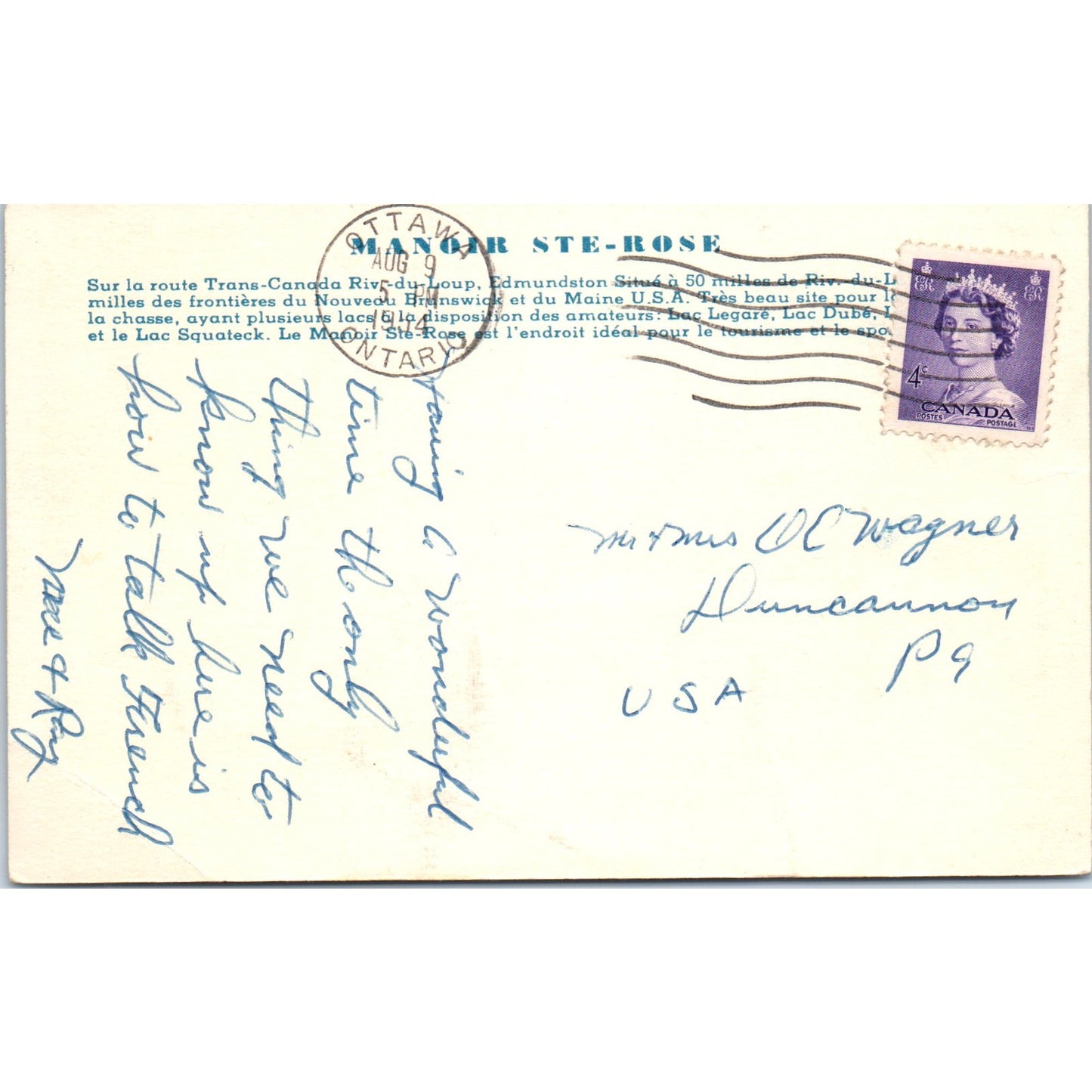 Manor Ste Rose Quebec - Original Postcard P3-4