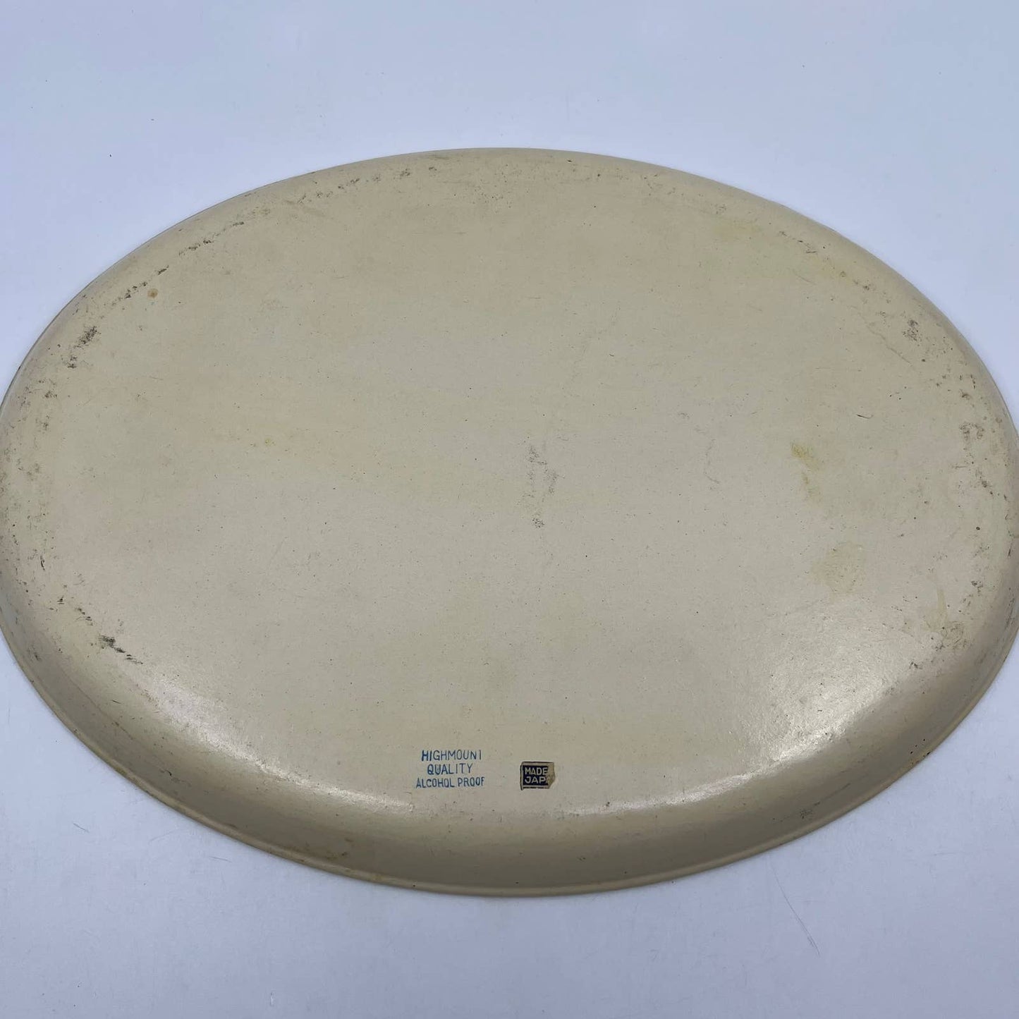 Vtg Oval Tray Alcohol Proof Paper Mache Alfred Knobler Highmount Roses 14" TH2
