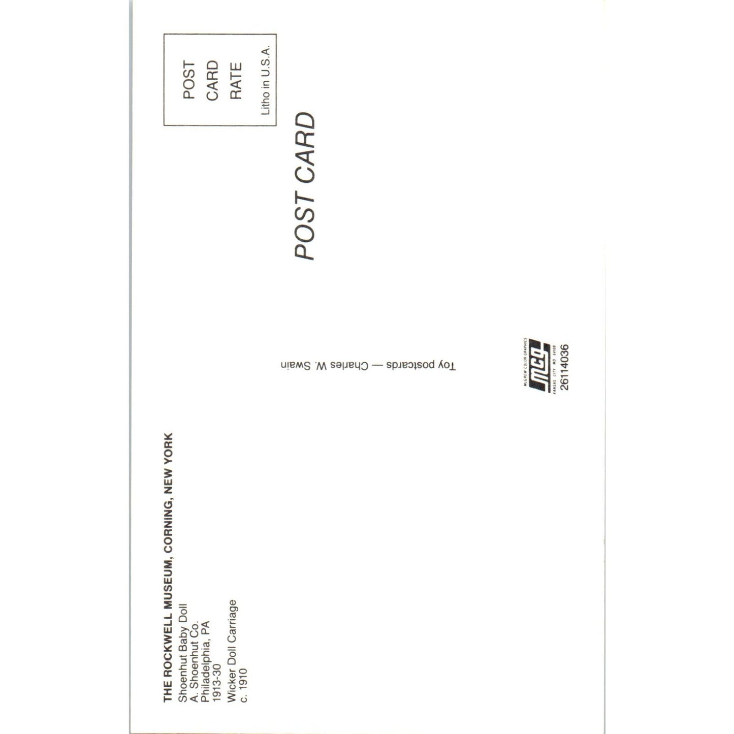 Shoenut Baby Doll Rockwell Museum Corning NY Original Postcard PB5