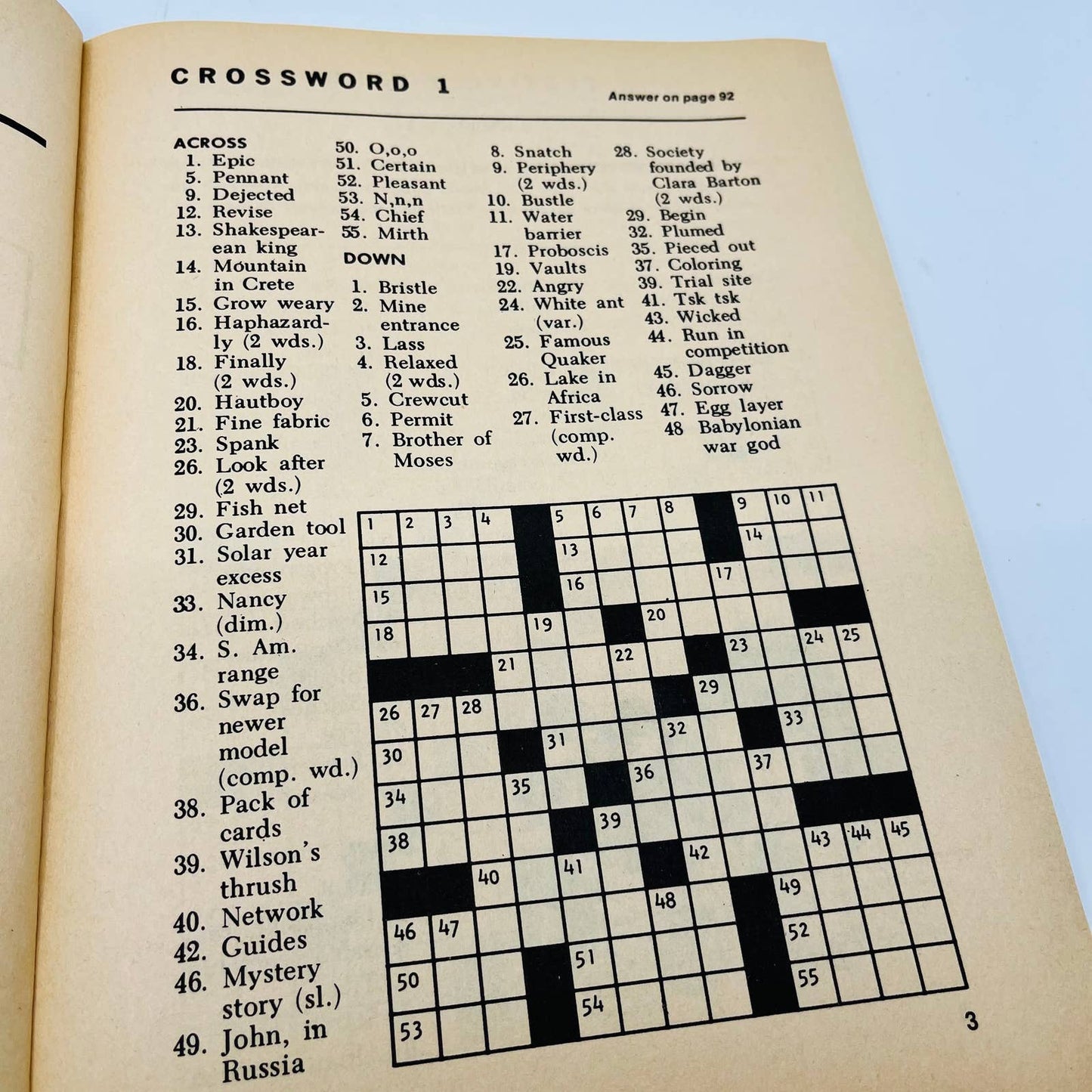 1981 NOS Finest Crossword Puzzles Book No. 5 UNUSED BA4