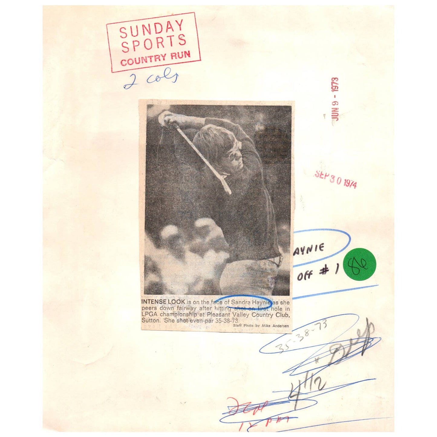 1973 Original Press Photo Ladies' PGA Golf Sandra Haynie 8x10 AD1