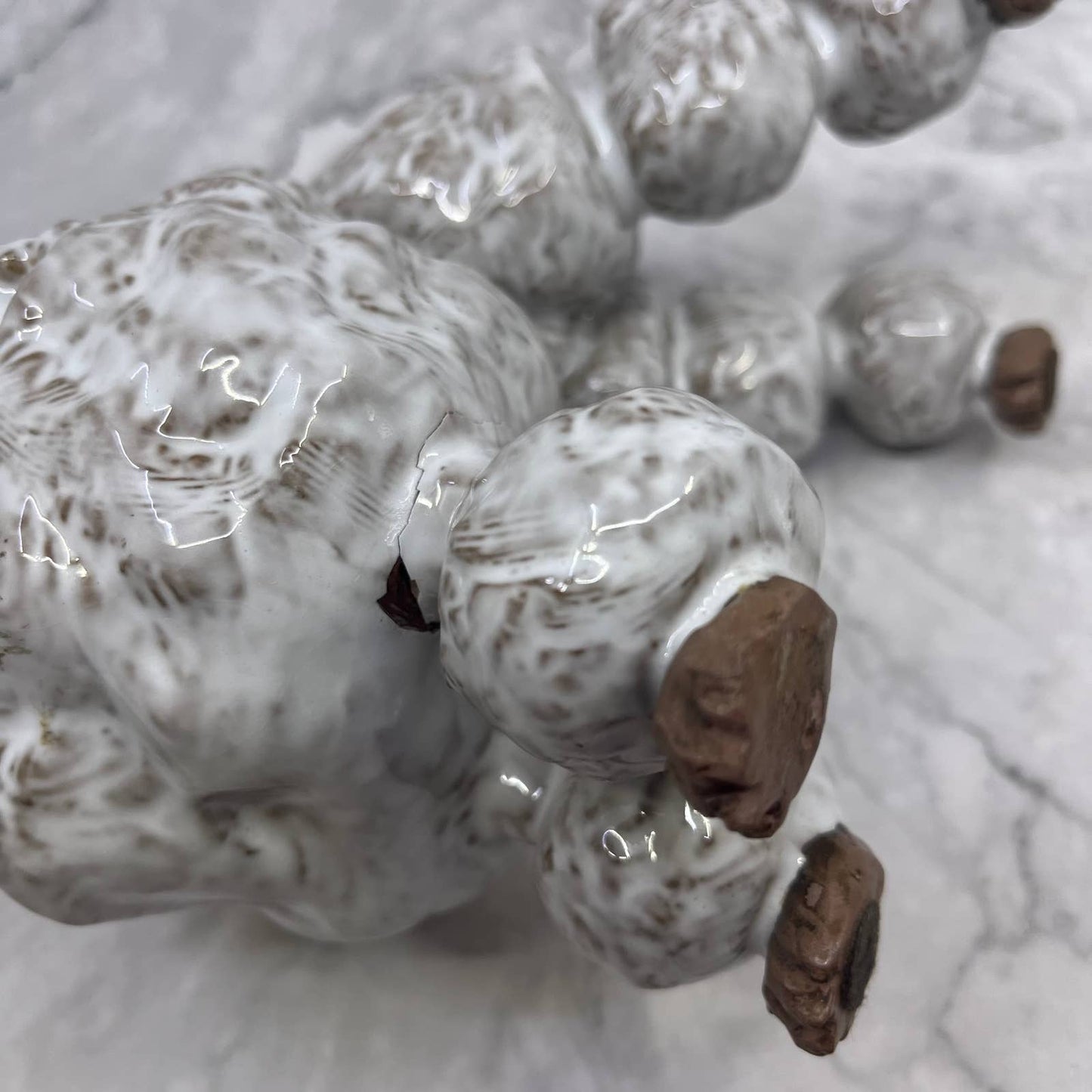 1950s MCM MAJESTIC White Standard Show Poodle Dog Ceramic Figurine 8X9'' TI9