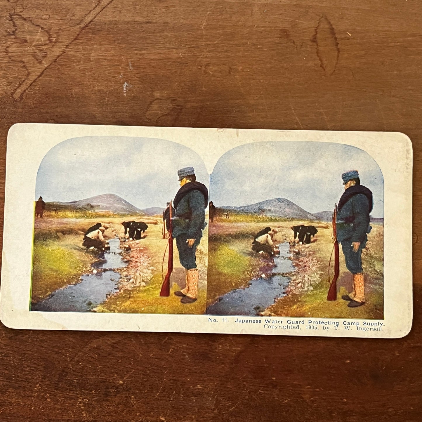 Japanese Water Guard 1905 Antique Stereoview Card H2-3