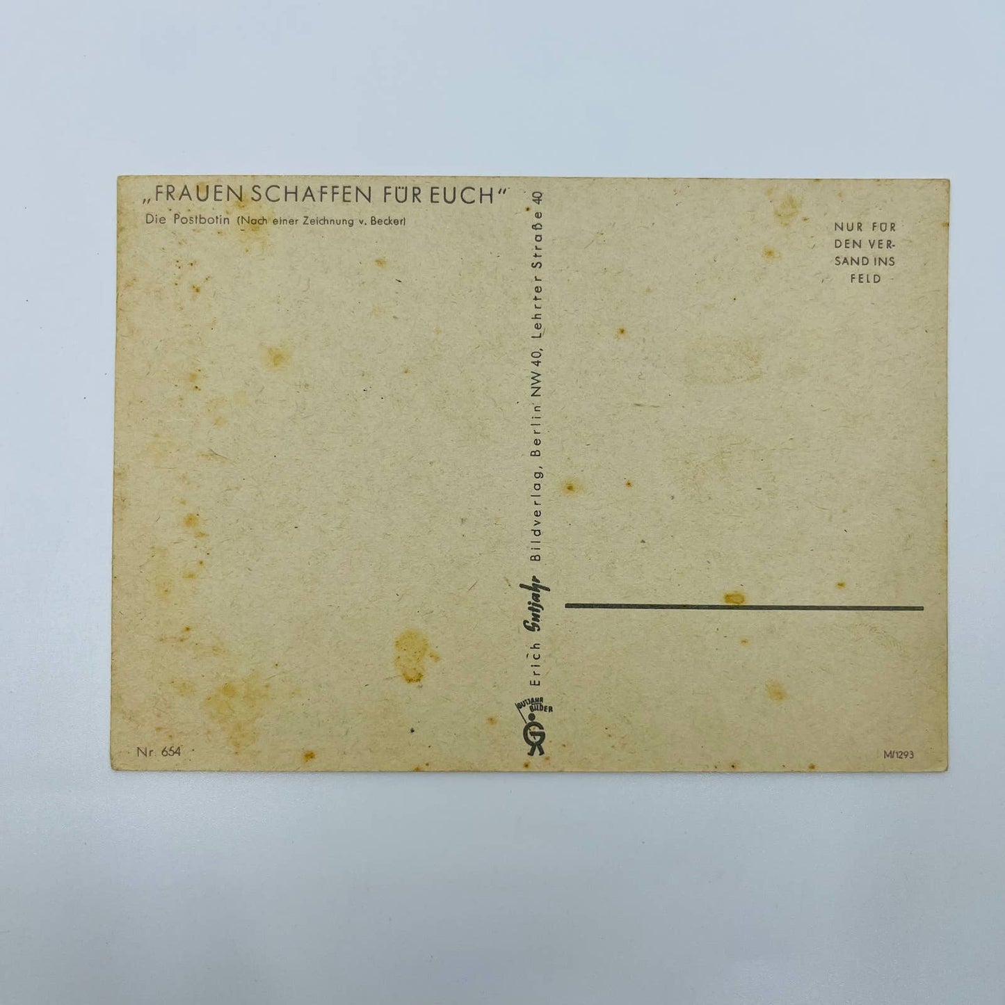 German WWII Nazi Women’s Occupational Postcard Postwoman SC2