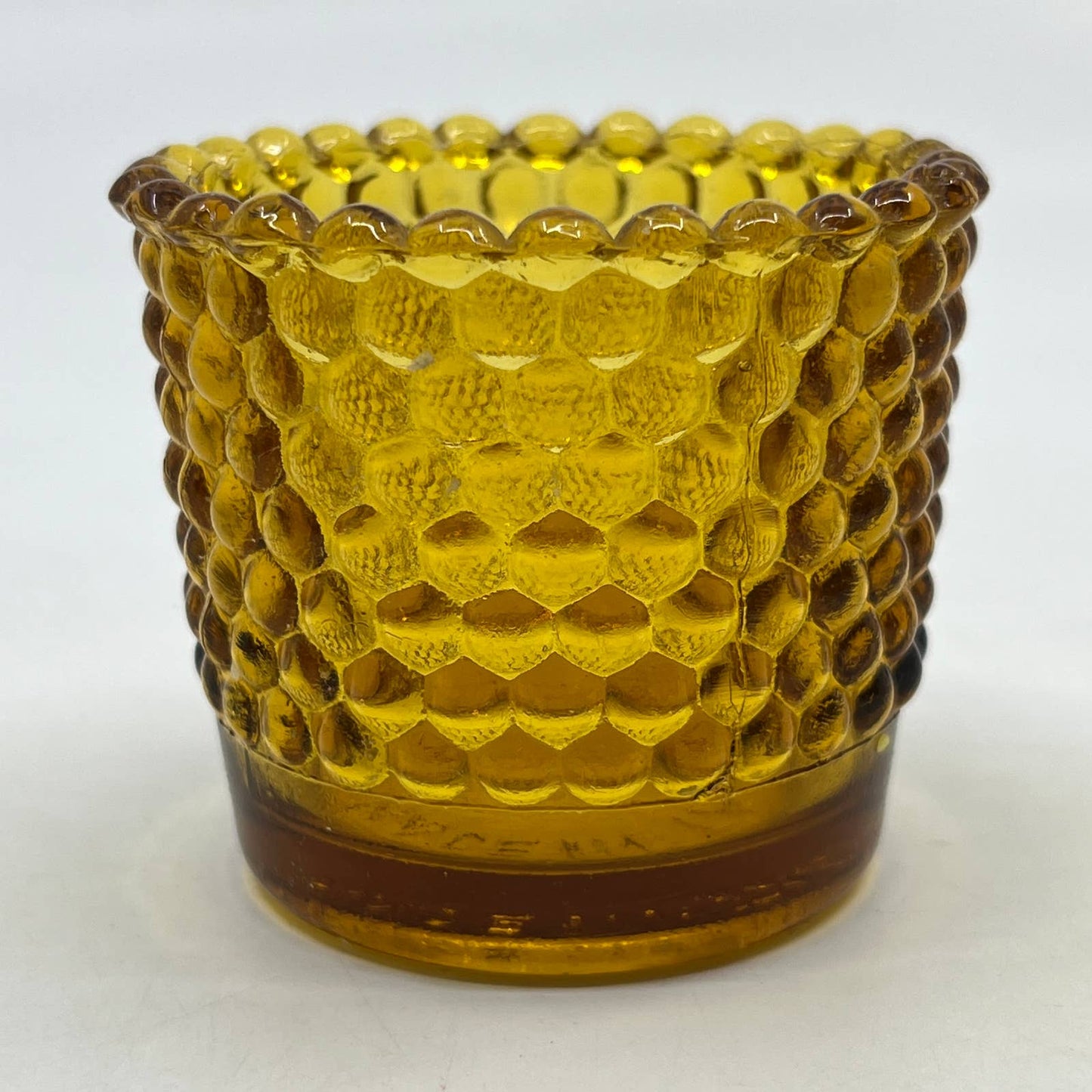Stunning Golden Honey Amber Hobnail Votive Candle Holder 2" TC3