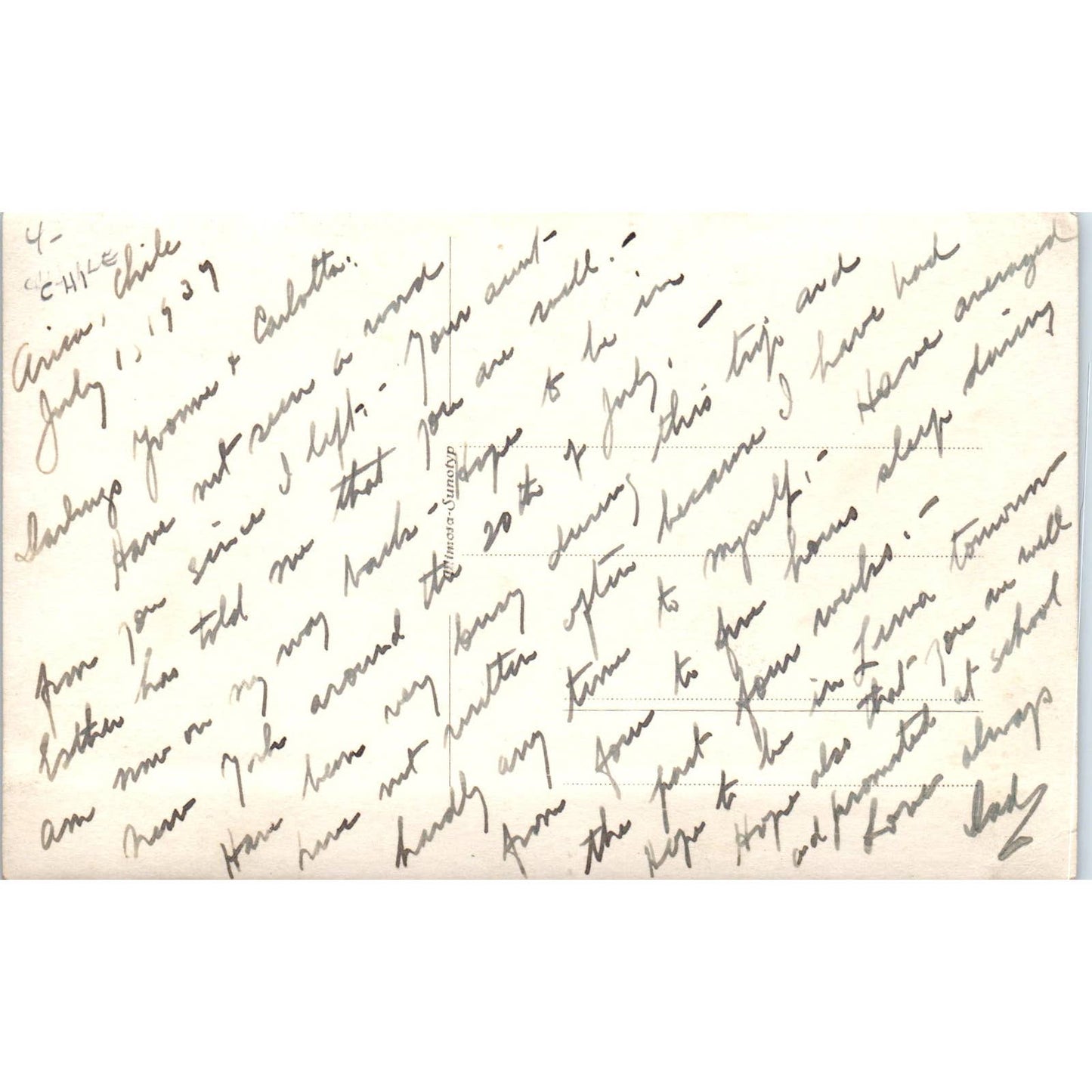 Hotel Pacifico Arica Chile - Original RPPC Postcard TJ9-P1