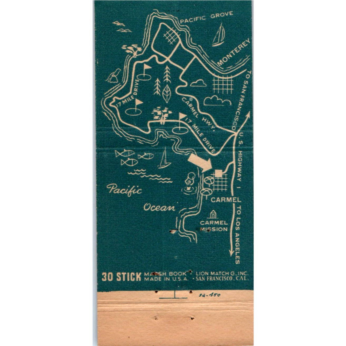 Beverly Terrace Lodge Carmel-By-The-Sea CA Advertising Matchbook Cover MM10-3