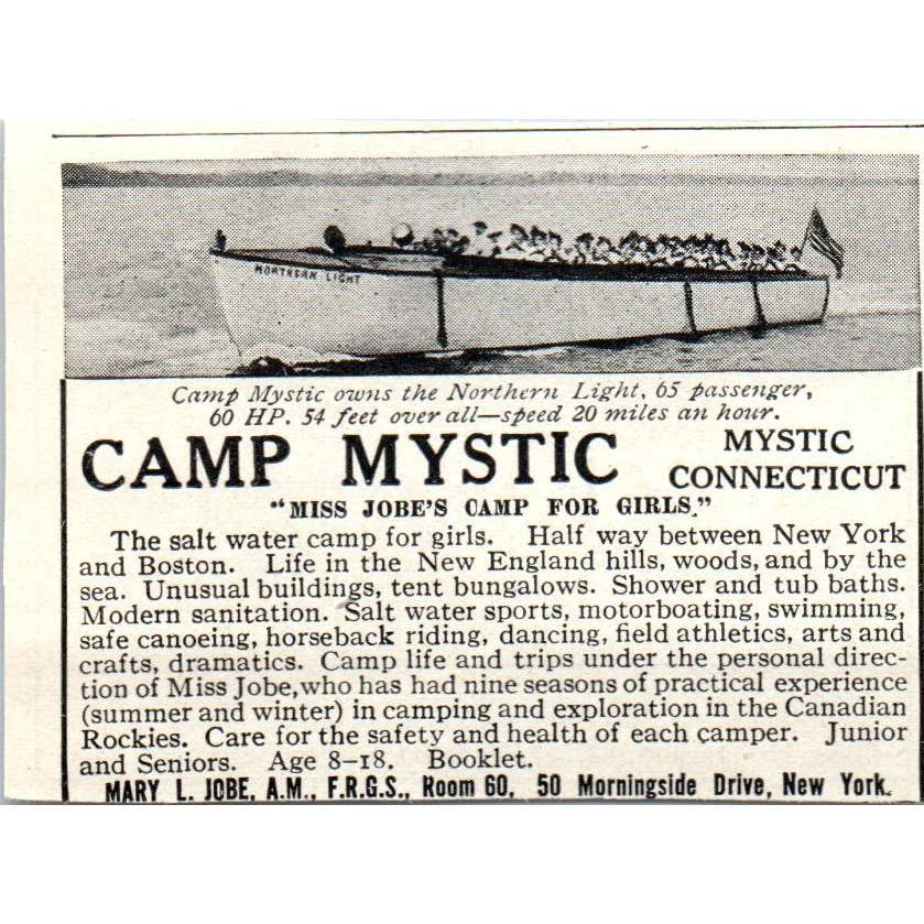 Camp Navajo Lake Thompson Poland Springs Maine Clara Henderson - 1921 Ad TJ7-S8