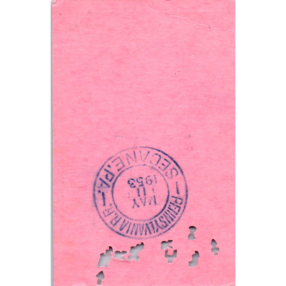 1953 Pennsylvania Railroad Company Unlimited Weekly Use Ticket SE8