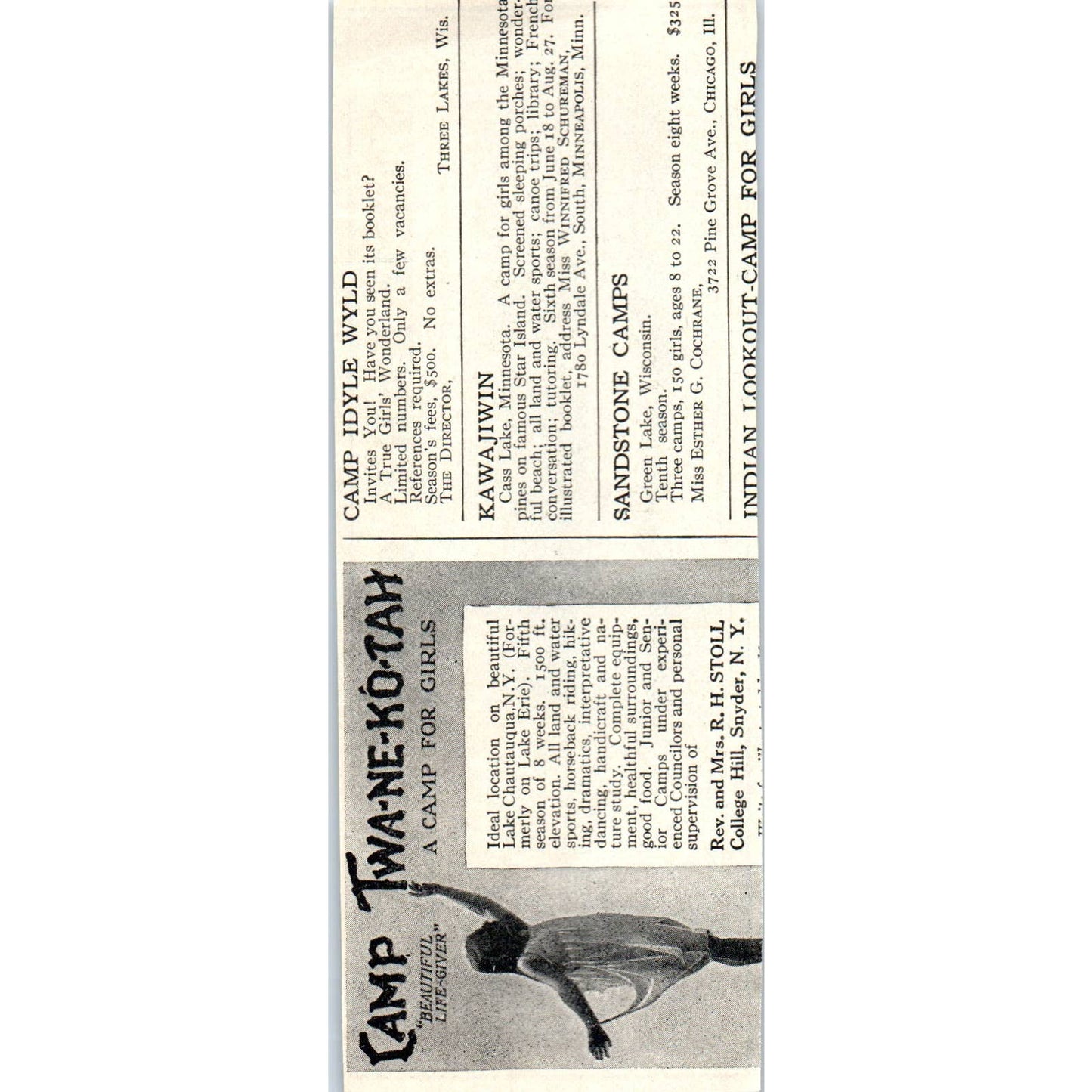 Silver Lake Camp Adirondacks Bradford Mass - 1921 Original Ad TJ7-S