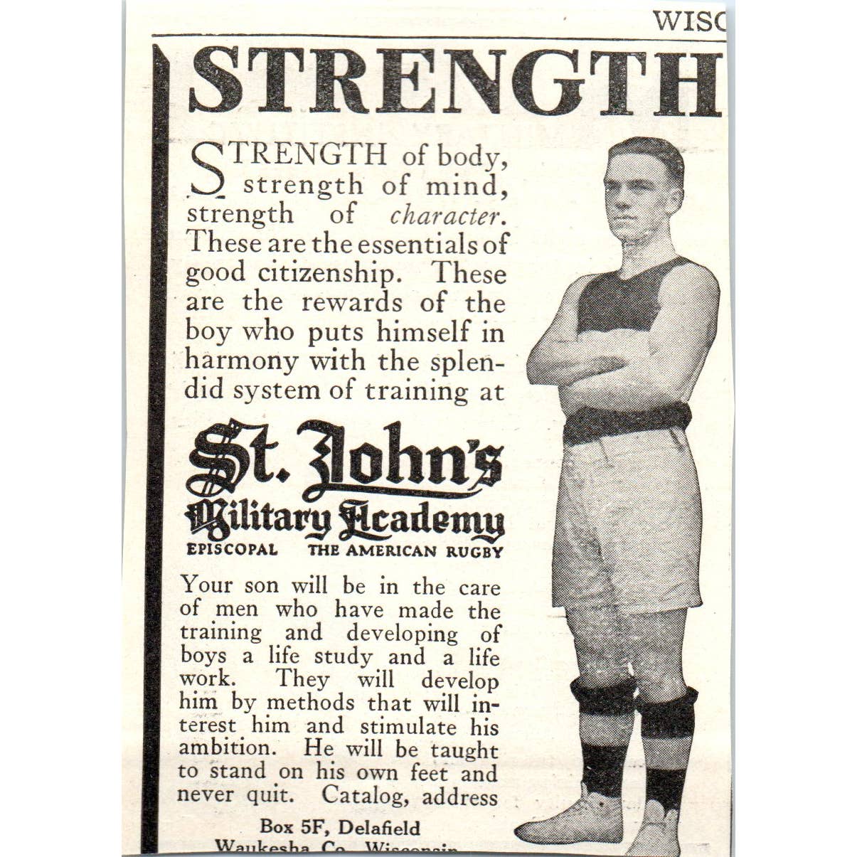 c1920 Harper's Magazine Ad Miami Military Institute Col. Orvon Graff Brown EA3-4