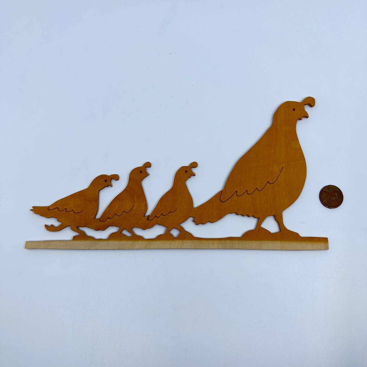 Vintage Handmade Wood Quail Grouse Scroll Saw Art 9” TE5