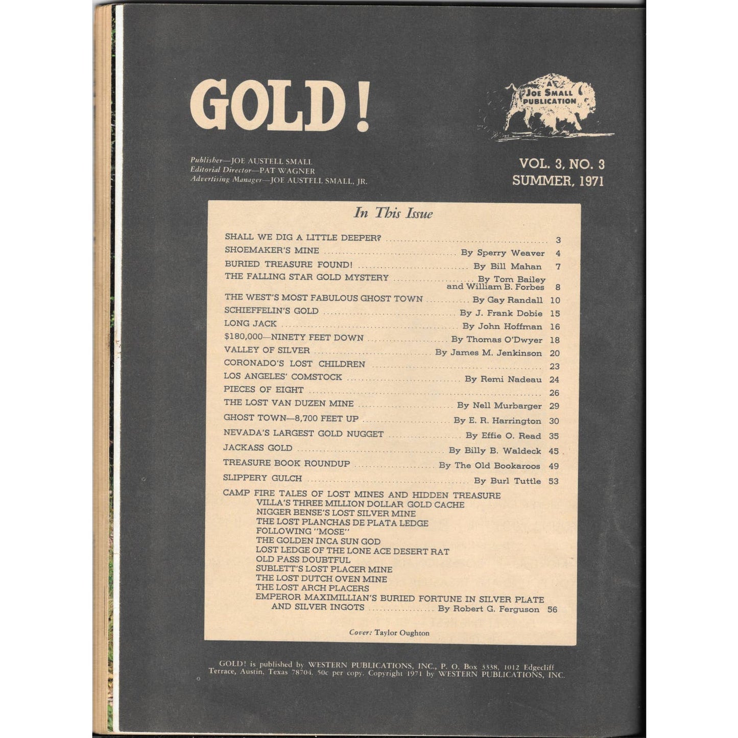 GOLD! Magazine Treasure Hunting Summer 1971 Western Publications M1
