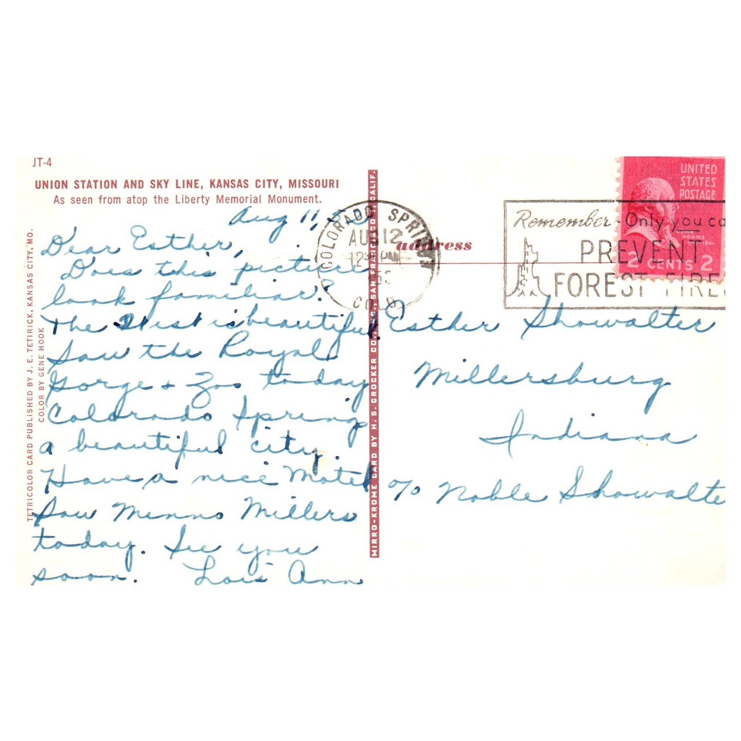 Vintage Postcard - 1952 Union Station and Sky Line Kansas City Missouri TJ7-1