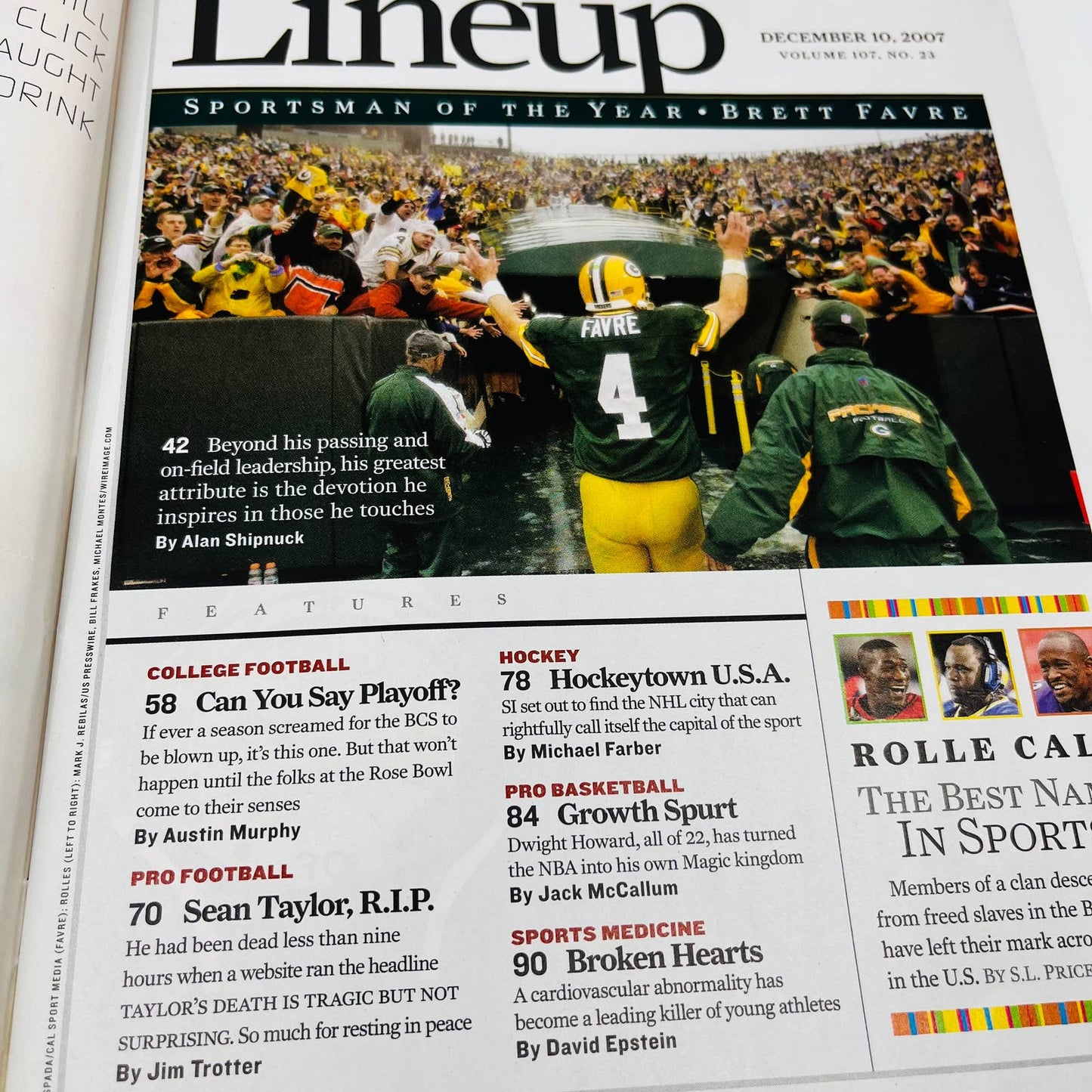 SPORTS ILLUSTRATED Brett Favre, Sportsman of the Year - December 10, 2007 BA3