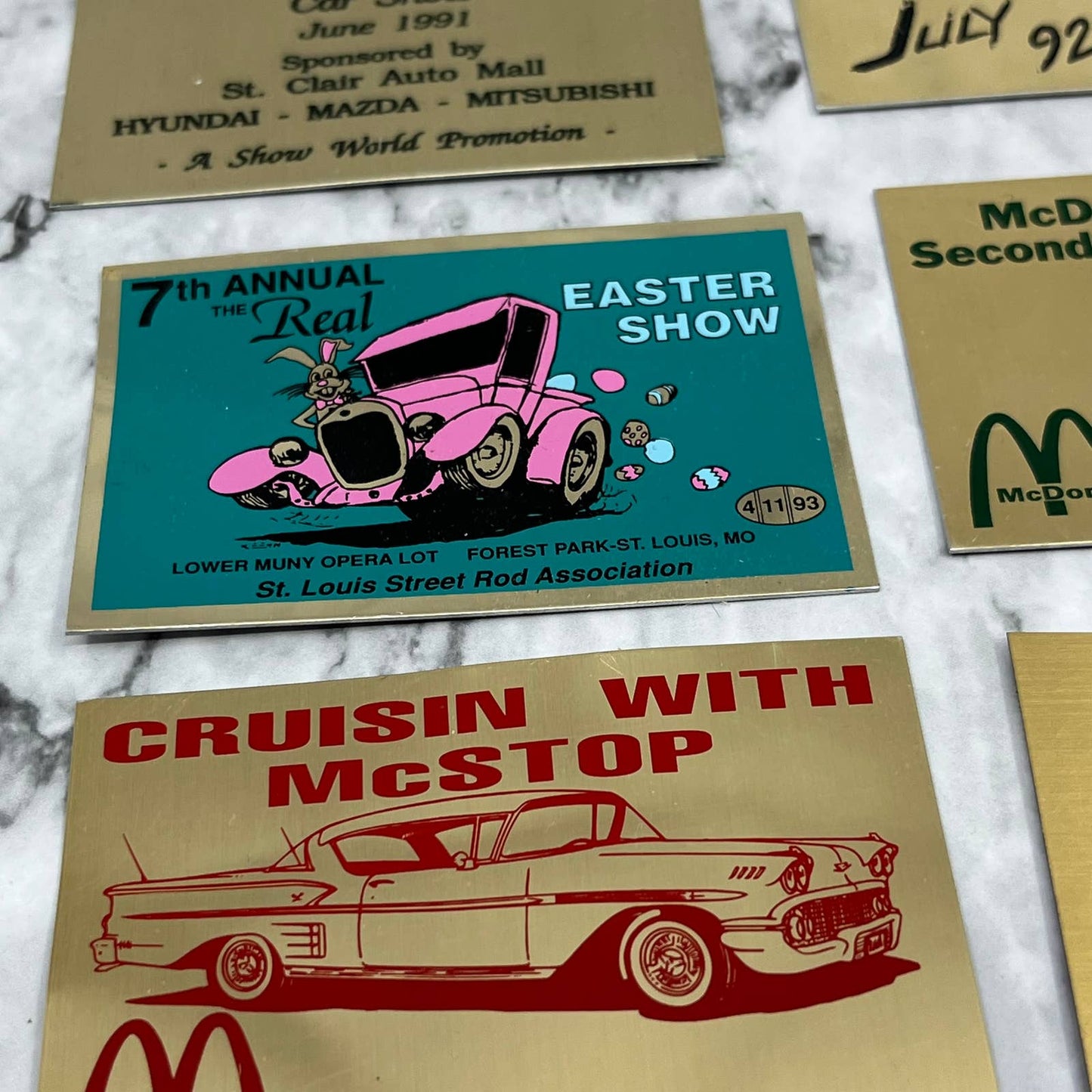 1990s Lot of 9 Missouri Classic Car Show Placards SF1