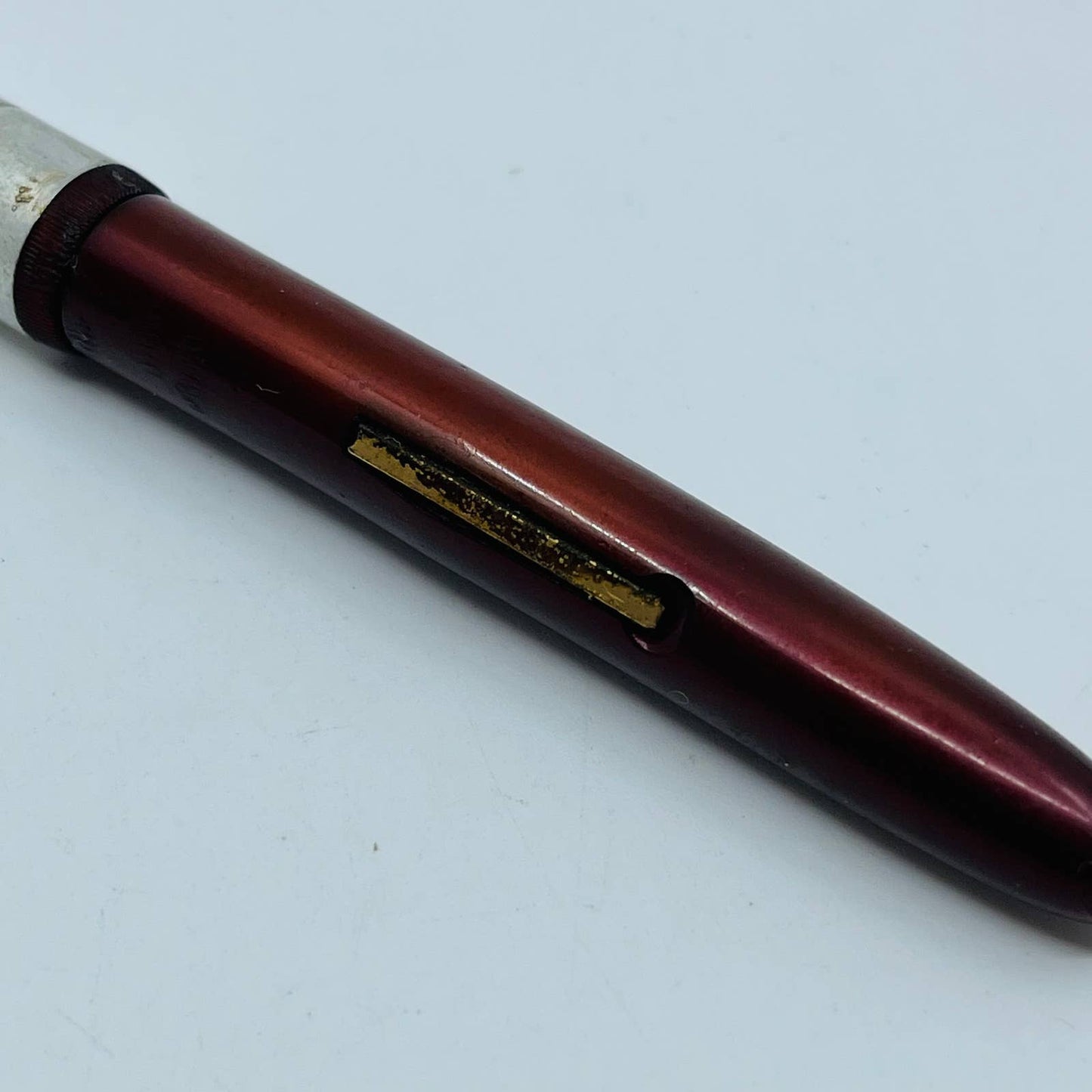 VTG WEAREVER Fountain Pen Silver Tone Maroon SB3