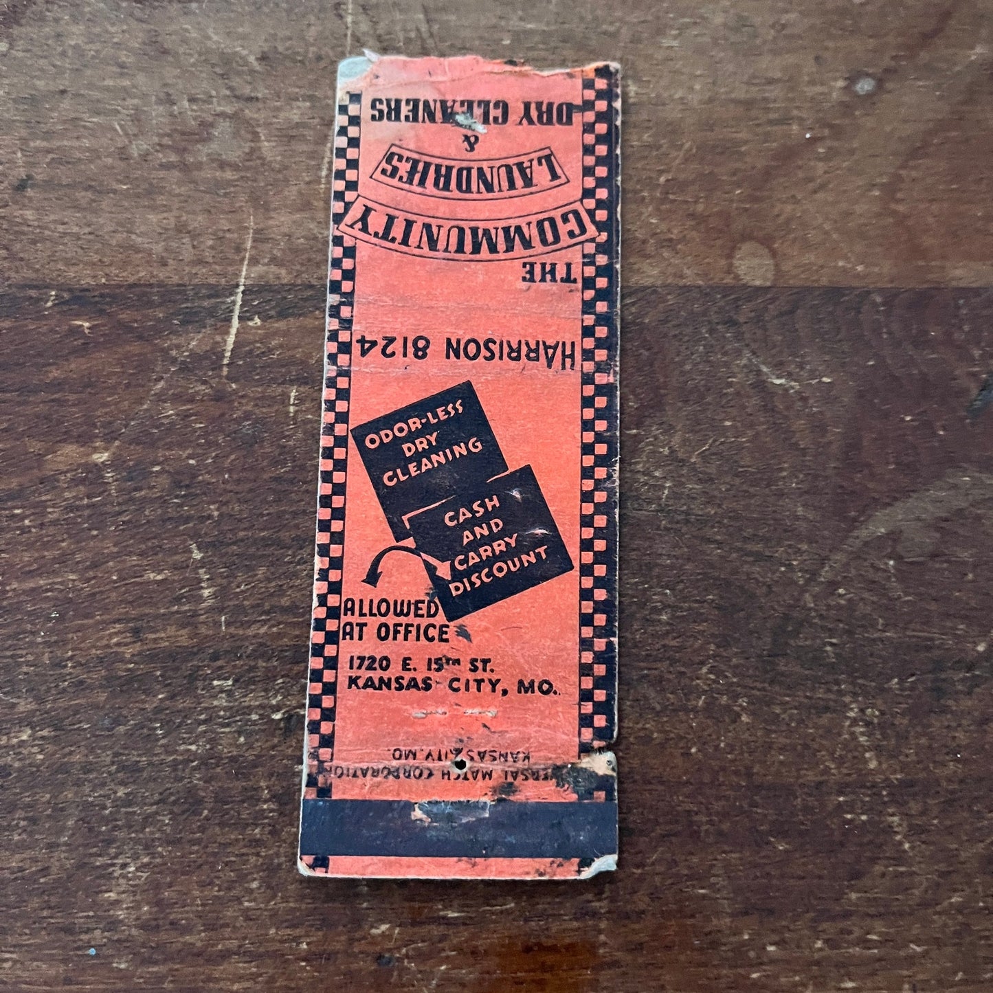 The Community Launderers Kansas City MO Advertising Matchbook Cover MM11-6