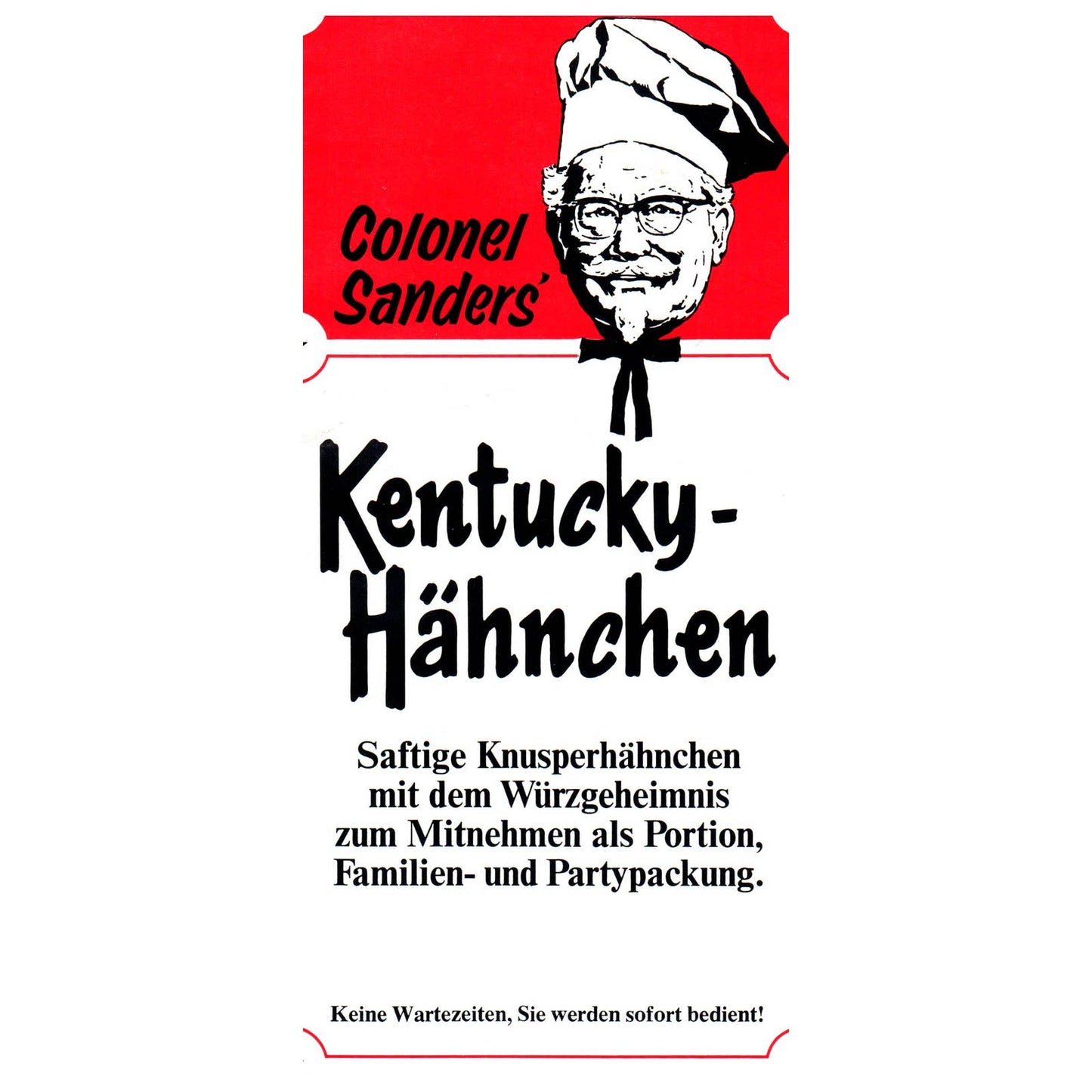 1980s GERMAN Kentucky Fried Chicken Brochure Menu Frankfurt SE4
