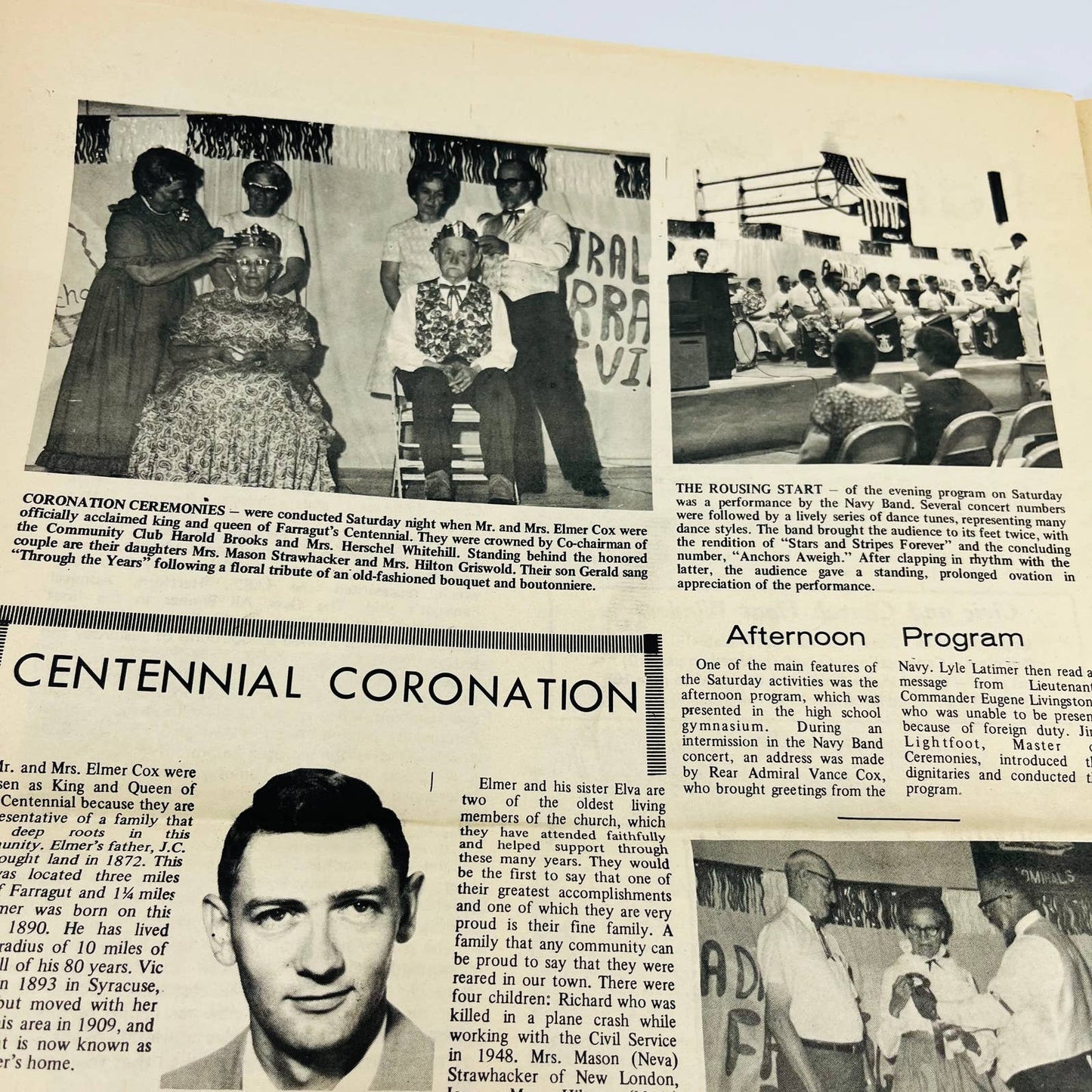 1970 Farragut Centennial Times Supplement Navy Band Parade Farragut Iowa D2
