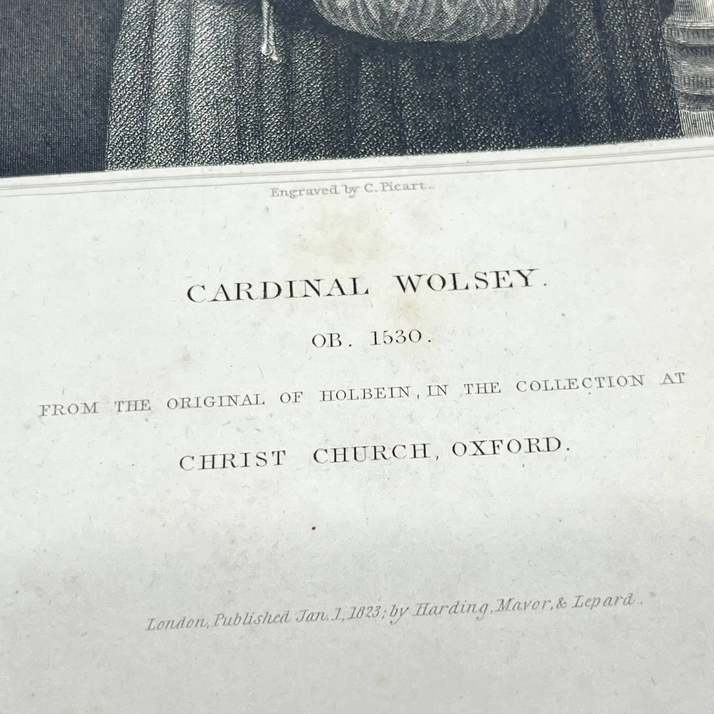 1823 Engraving Art Print Cardinal Wolsey 1530 Christ Church Oxford AB3