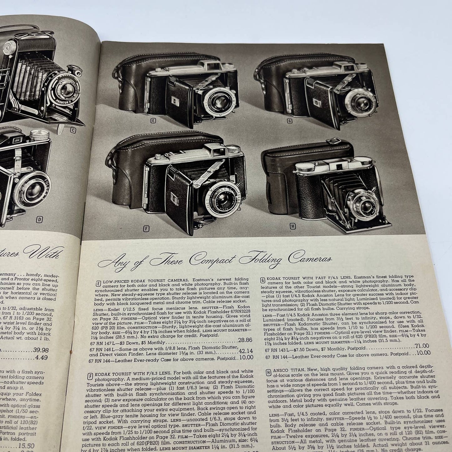 1949 Montgomery Ward Photographic Catalog Photography Cameras Kodak Ansco TG1