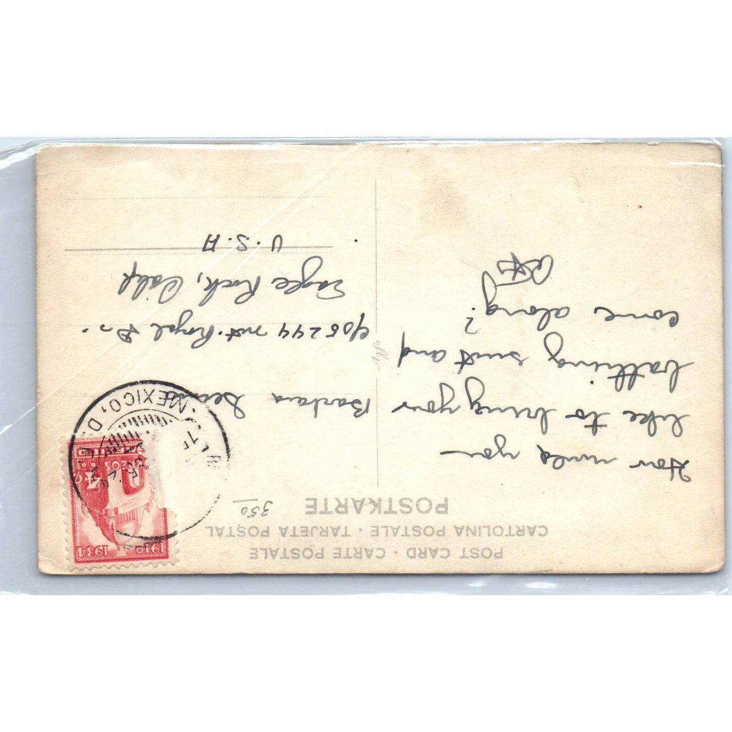 Xochimilco Restaurant Moctezuma Mexico - Original RPPC Postcard TJ7-MP