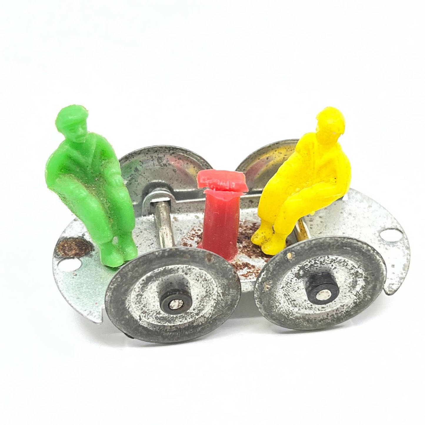 Vintage Train Pump Cart Tin Toy Celluloid Men SD6